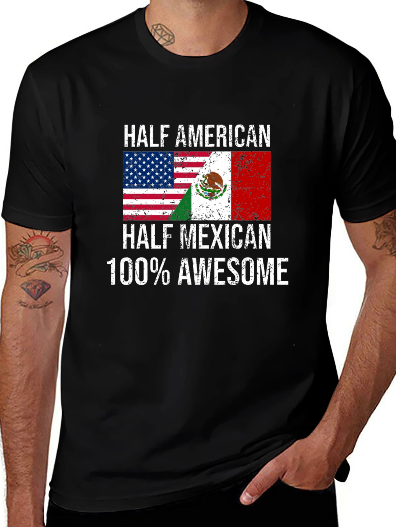 Half American Half Mexican Graphic Tee