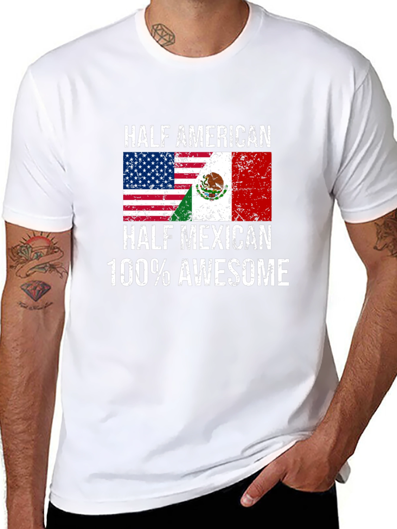 Half American Half Mexican Graphic Tee