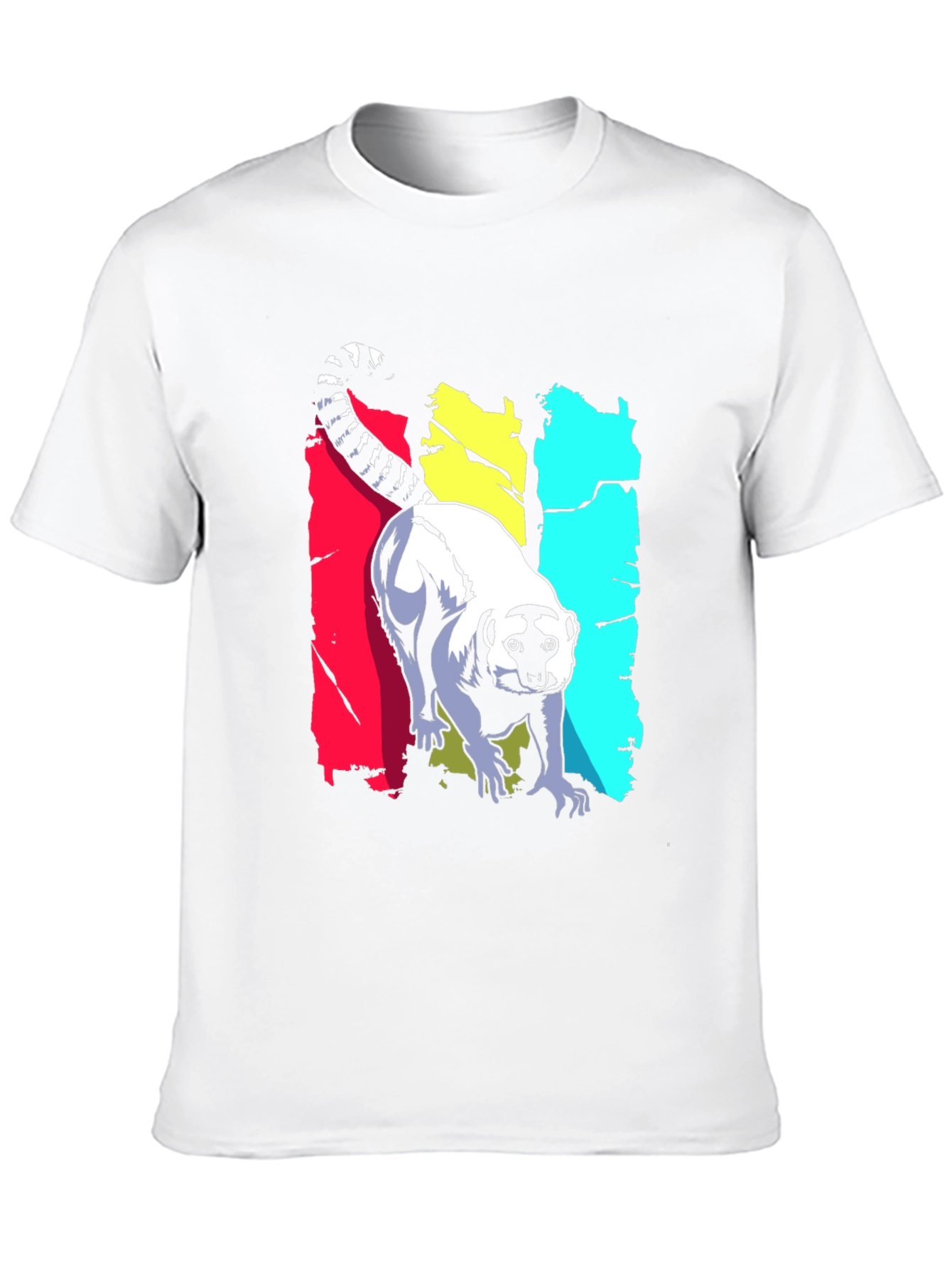 Lemur Graphic Print Black T-Shirt