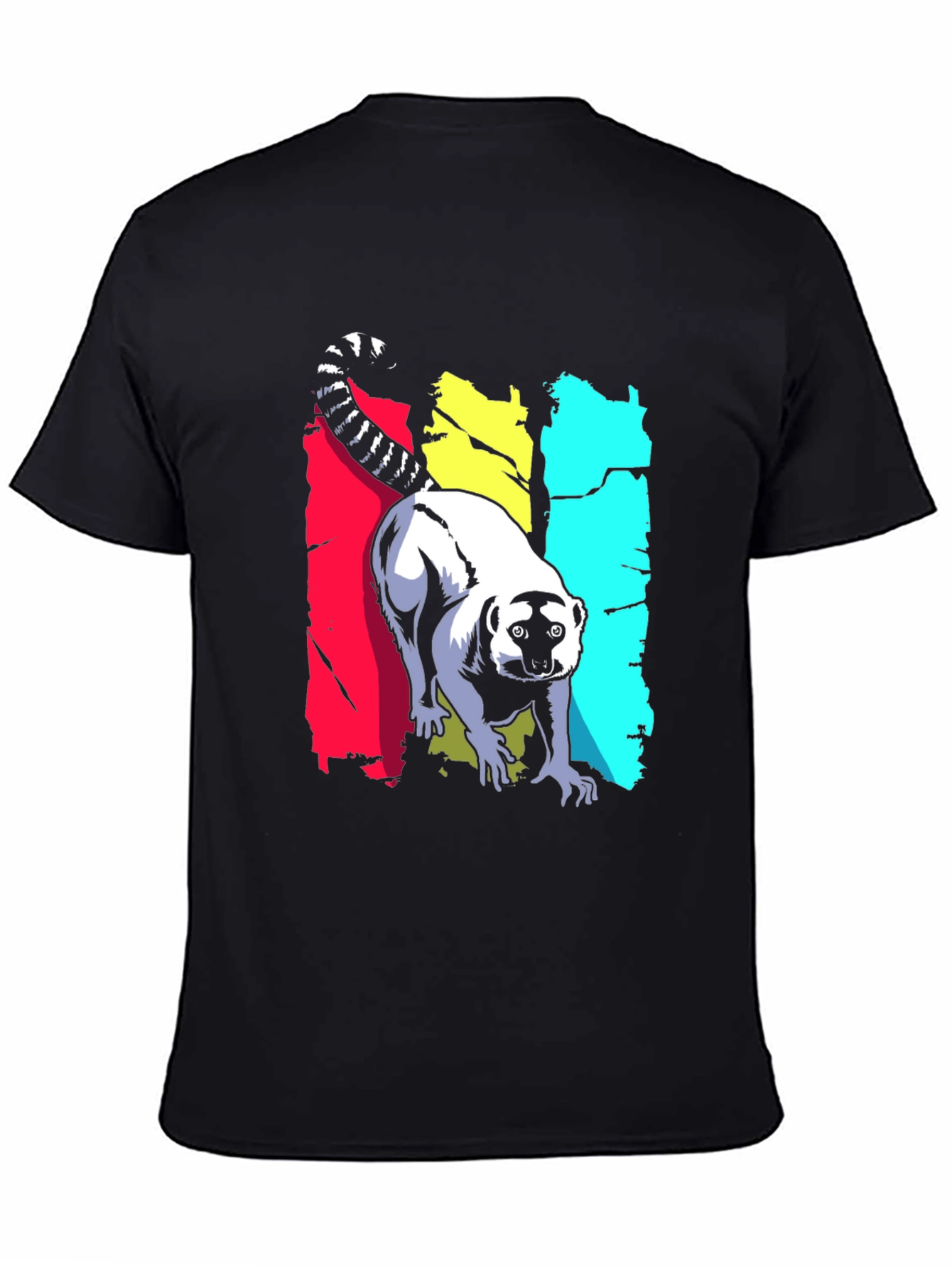 Lemur Graphic Print Black T-Shirt