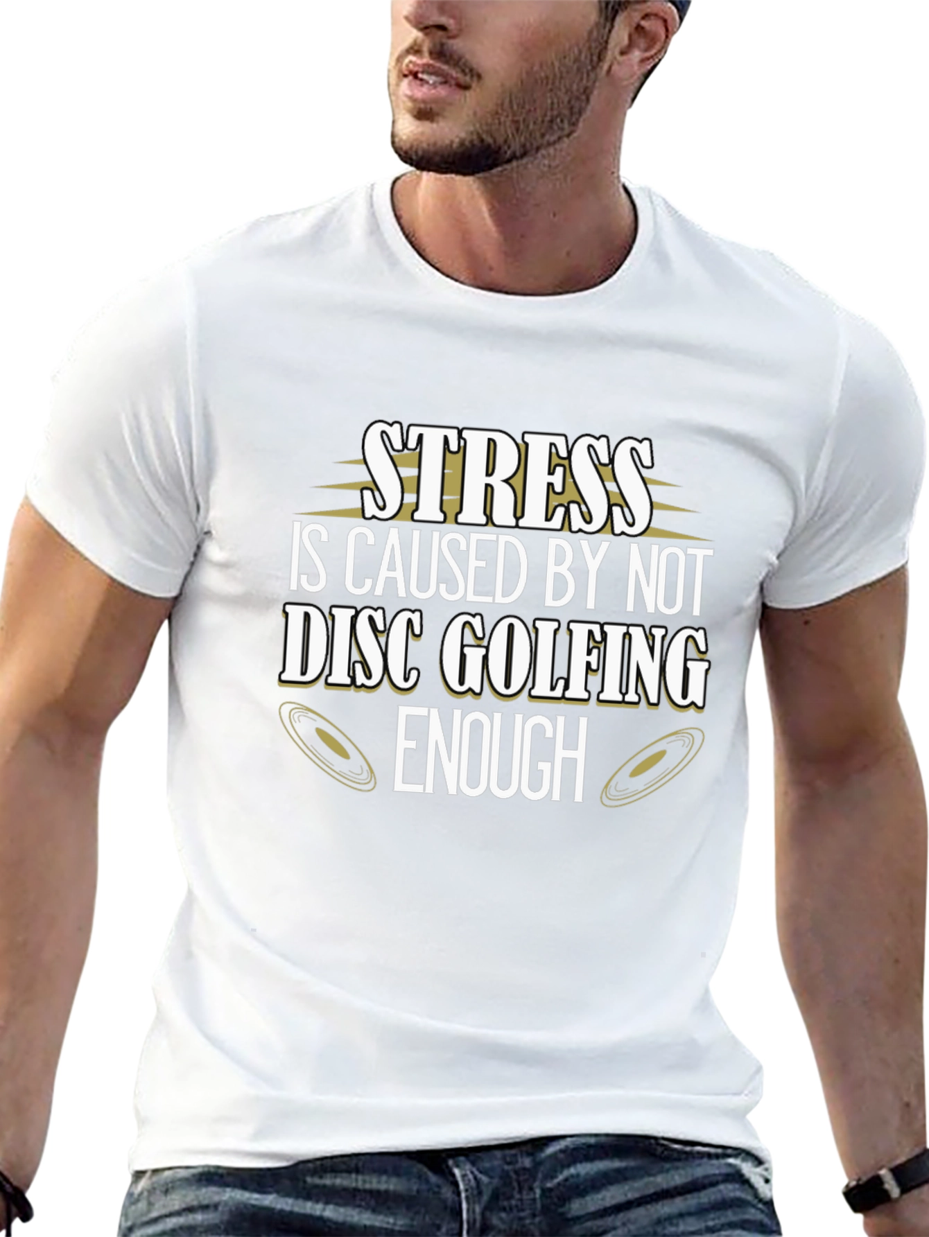 Stress Disc Golfing Black Tee