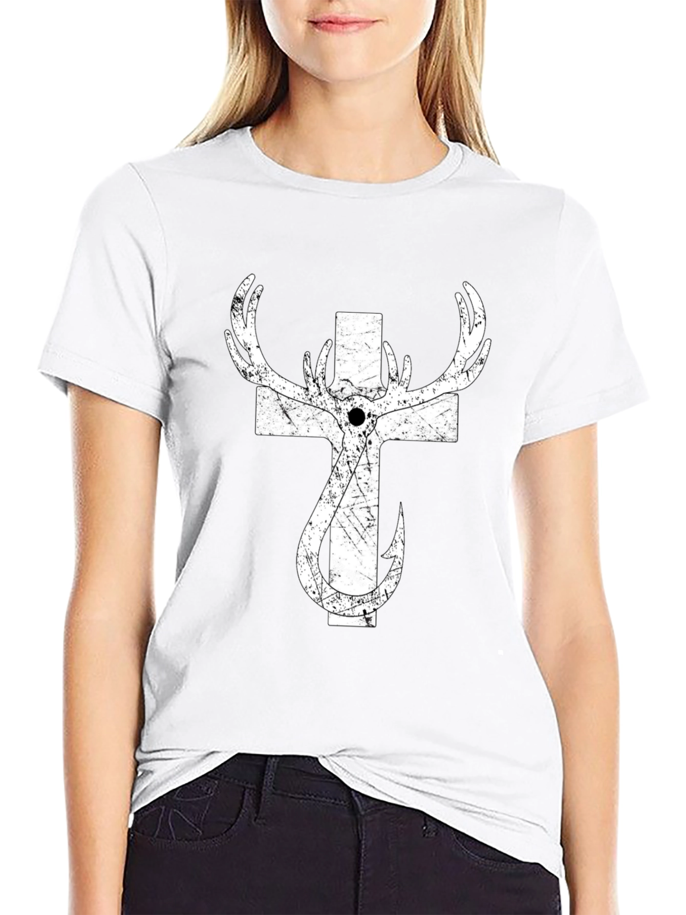 Hunting Fishing Cross T-Shirt for Men