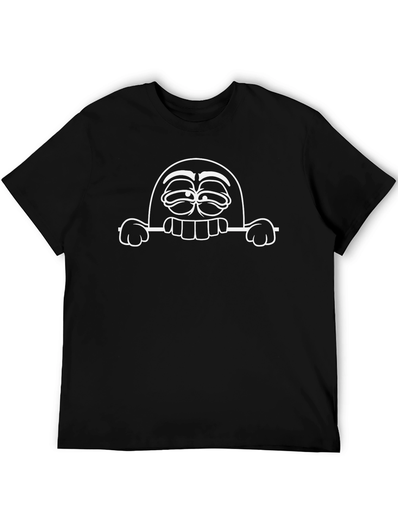 Funny Cartoon Character Black T-Shirt
