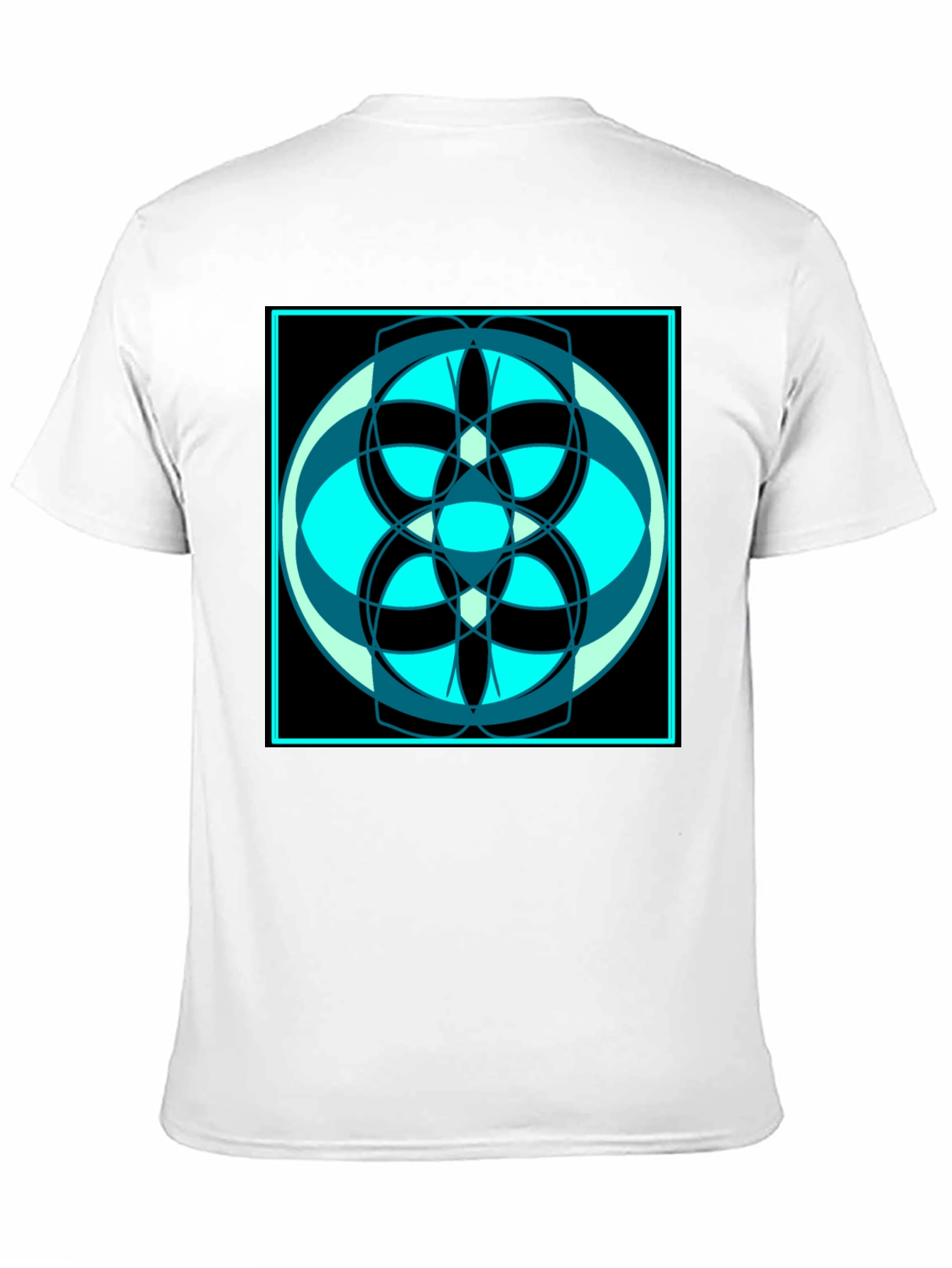 Abstract Geometric Design Black T-Shirt
