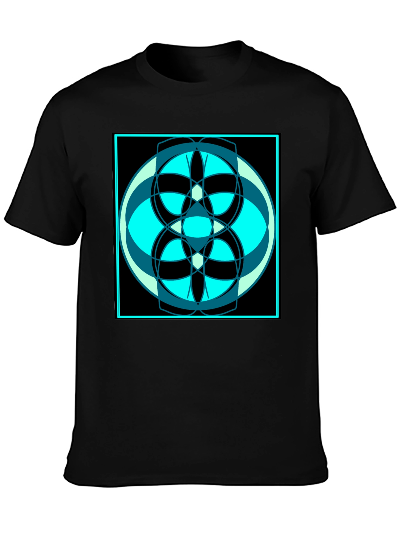 Abstract Geometric Design Black T-Shirt