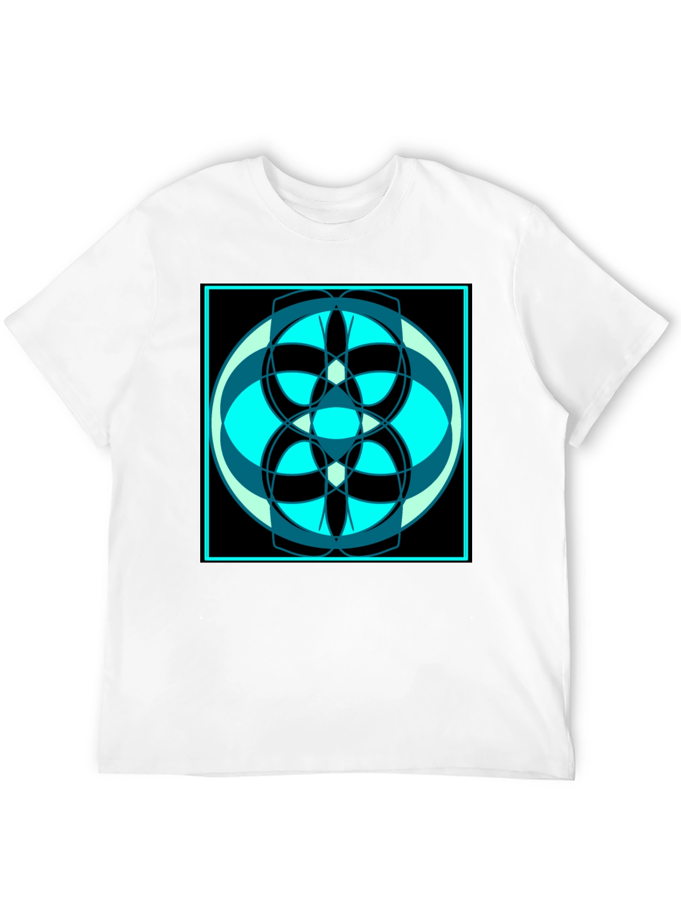 Abstract Geometric Design Black T-Shirt