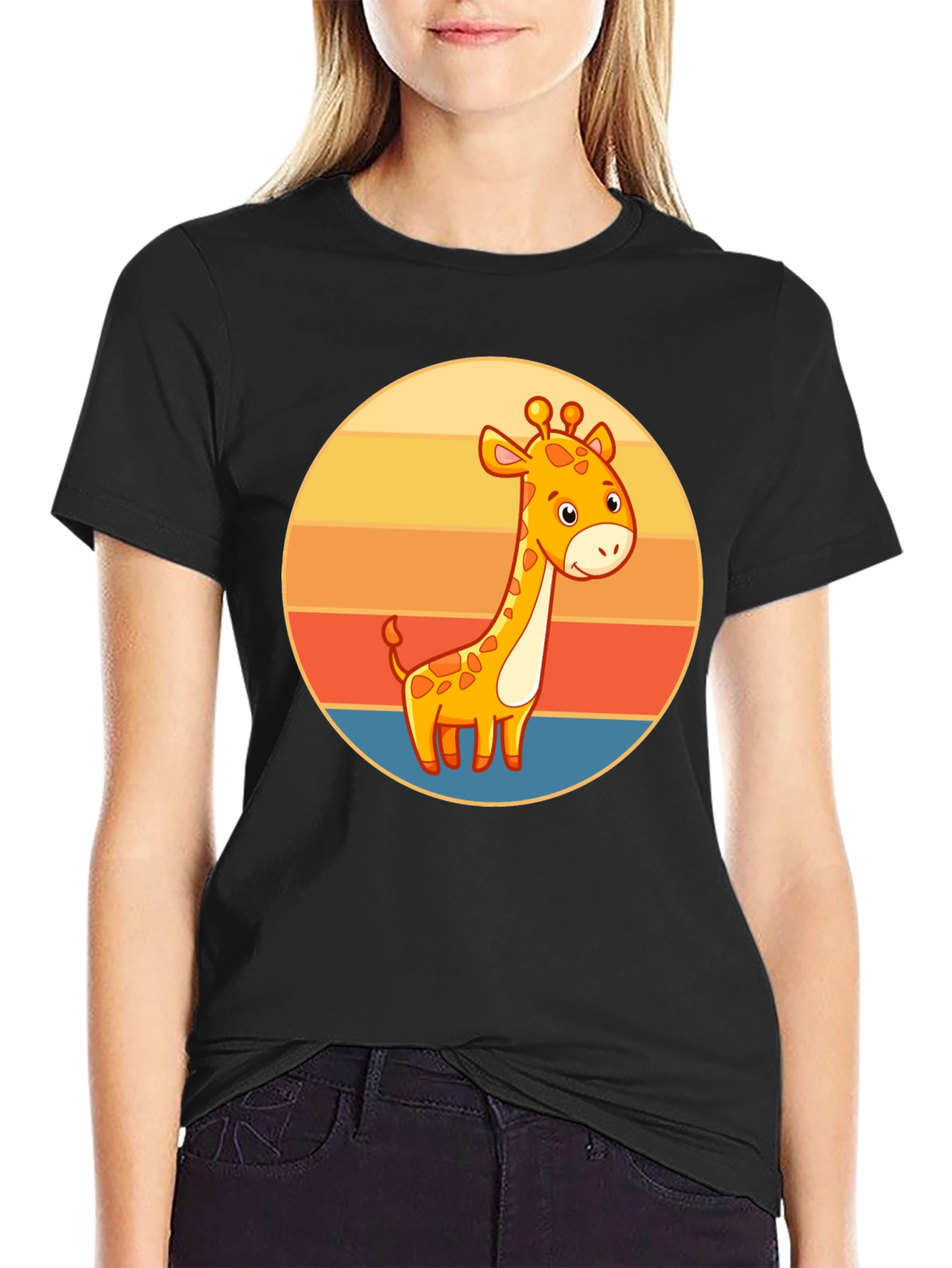 Giraffe Sunset Graphic Tee