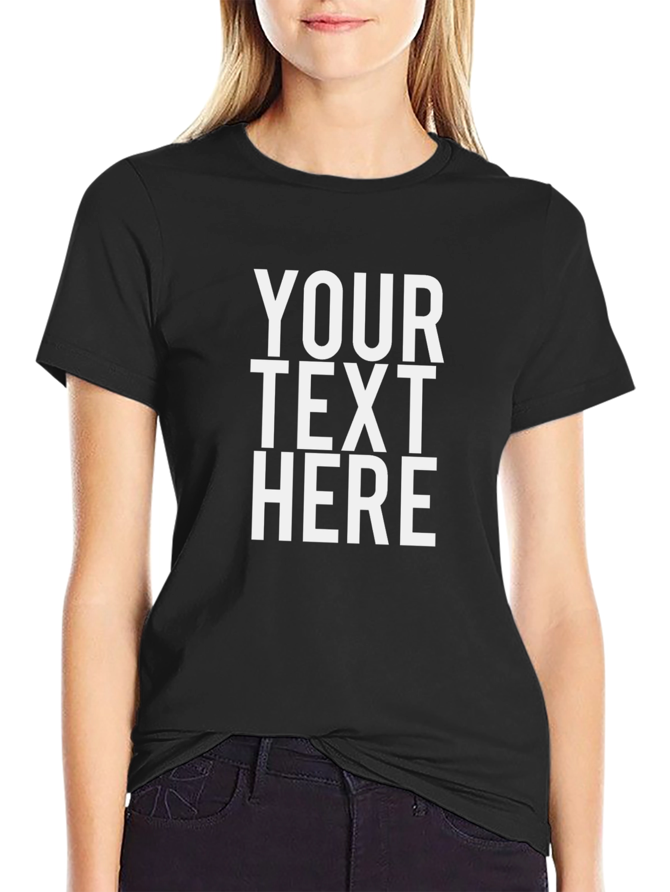 Customizable Black T-Shirt: Add Your Text!