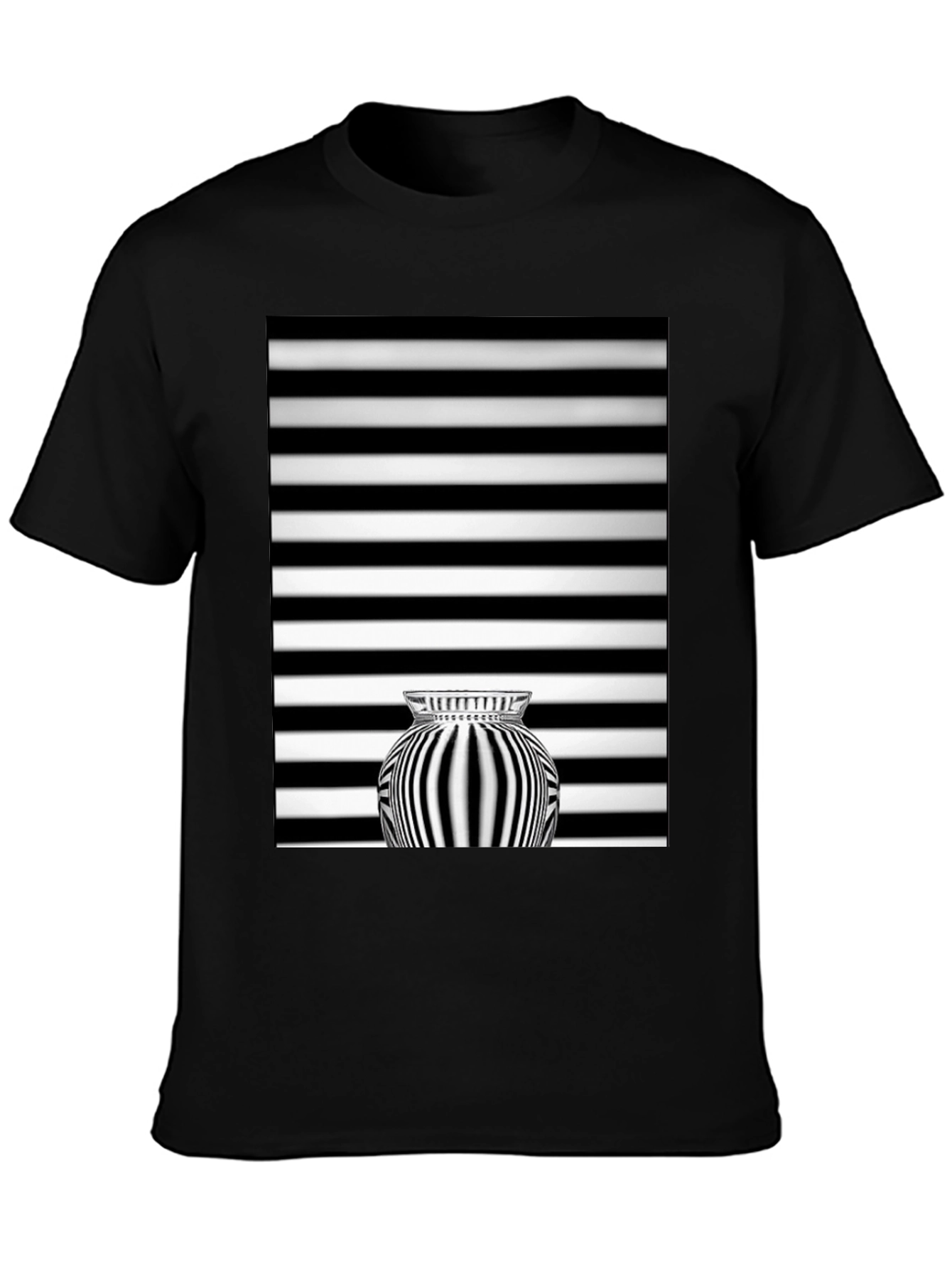 Optical Illusion Striped Vase Graphic Tee