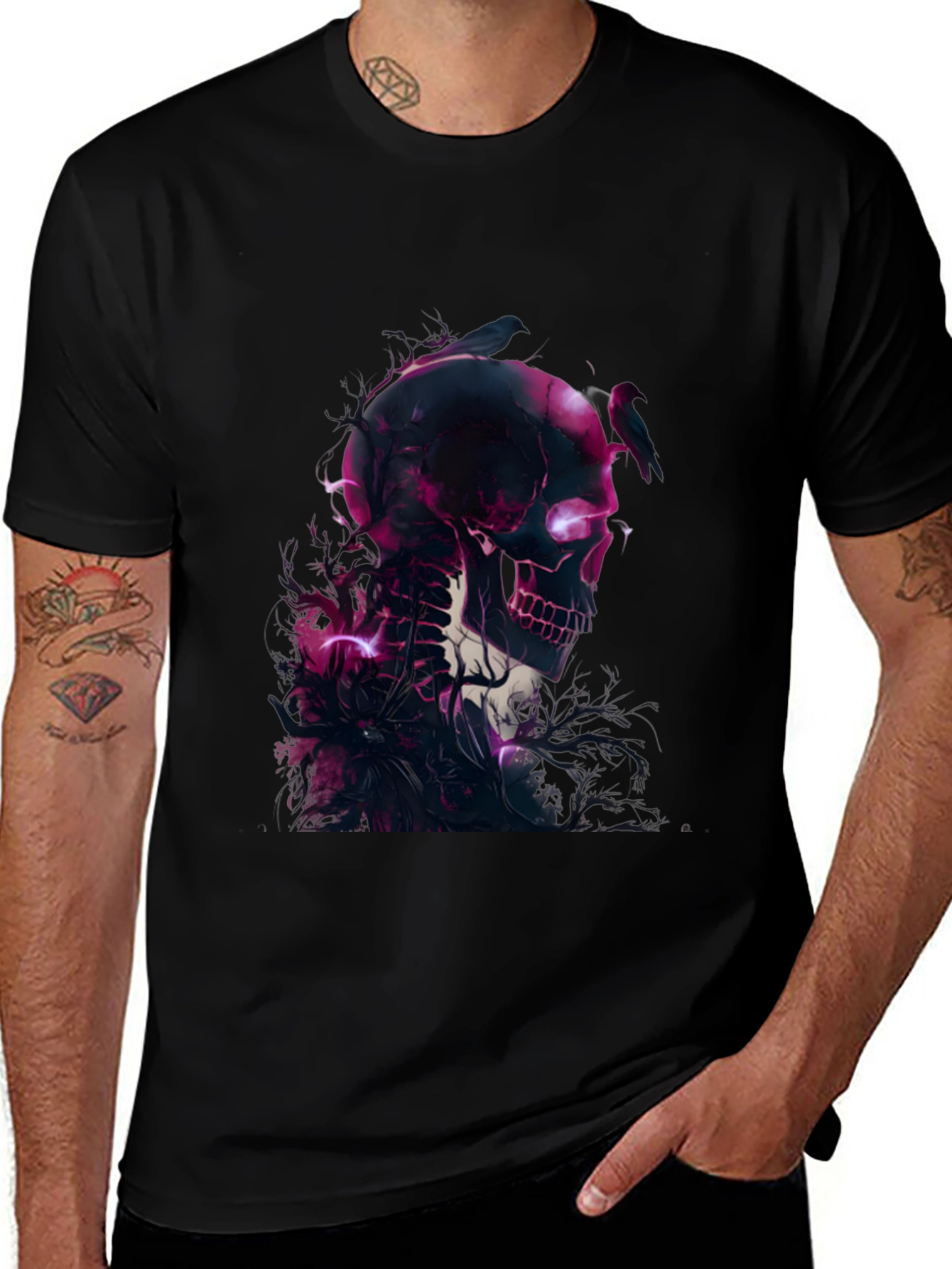 Skull & Raven Graphic Black T-Shirt