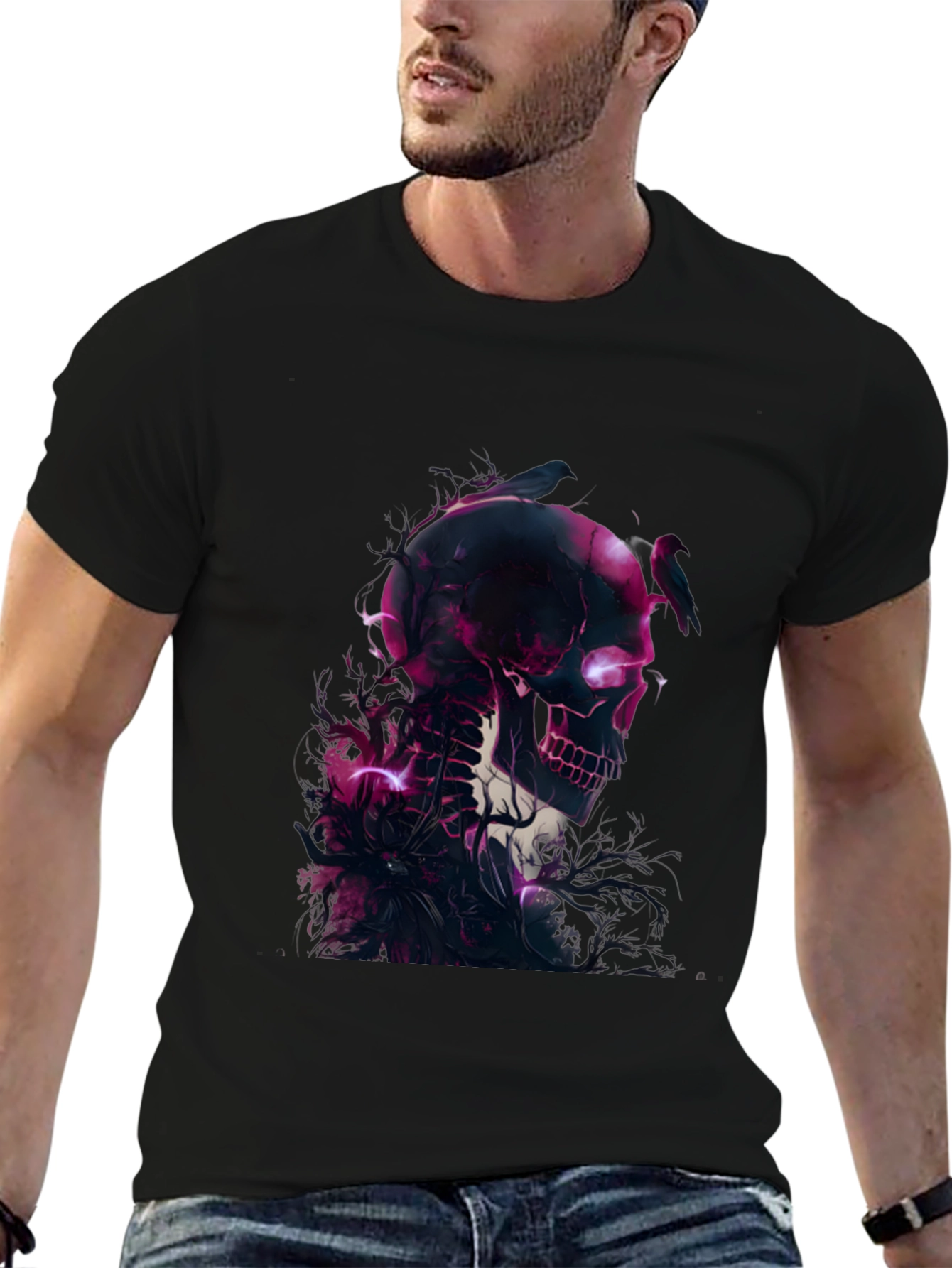 Skull & Raven Graphic Black T-Shirt