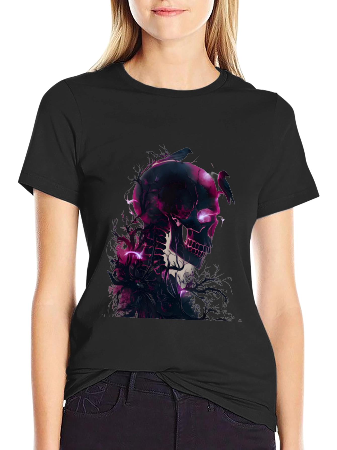 Skull & Raven Graphic Black T-Shirt