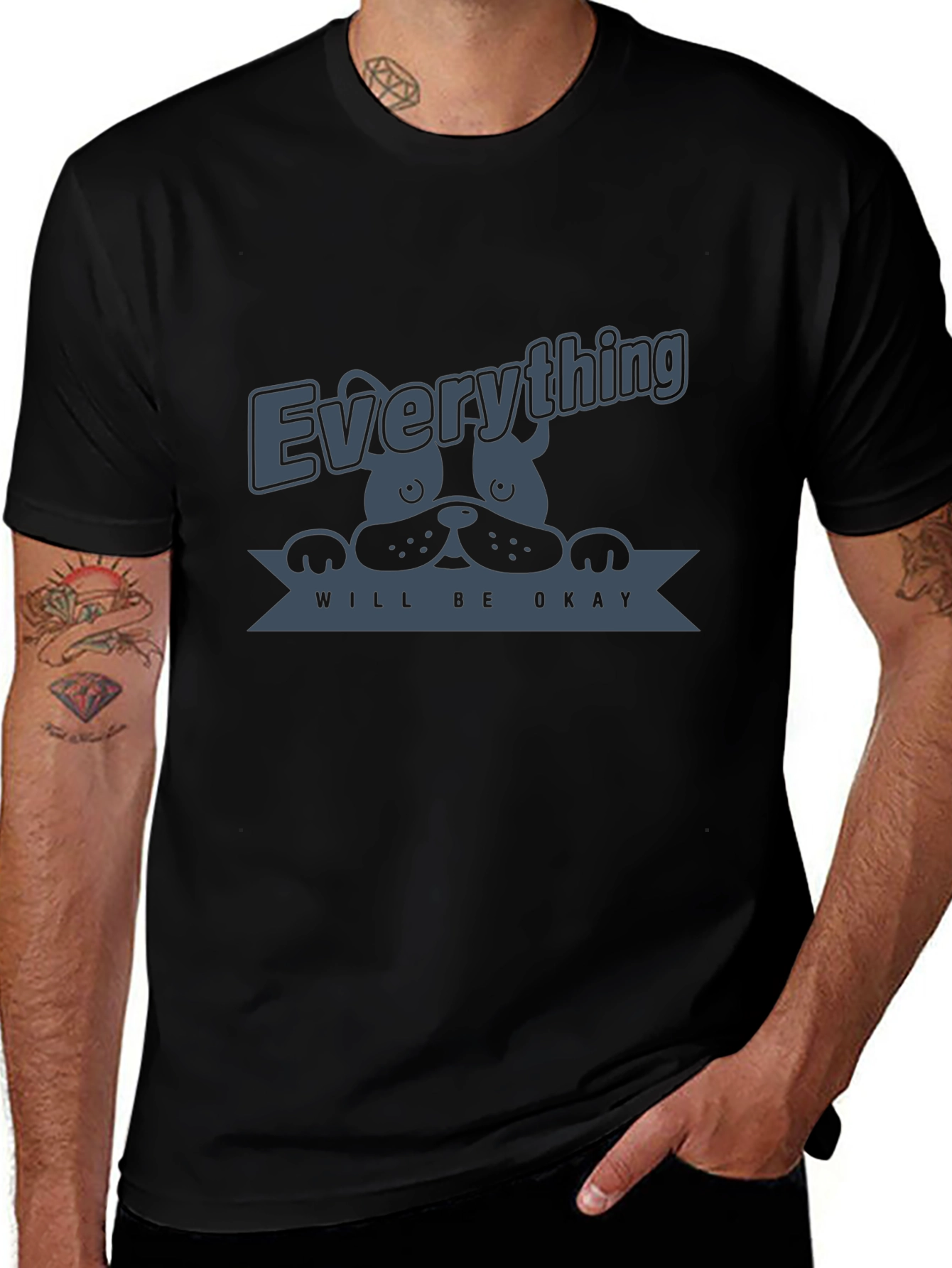 Everything Will Be Okay Dog Graphic T-Shirt