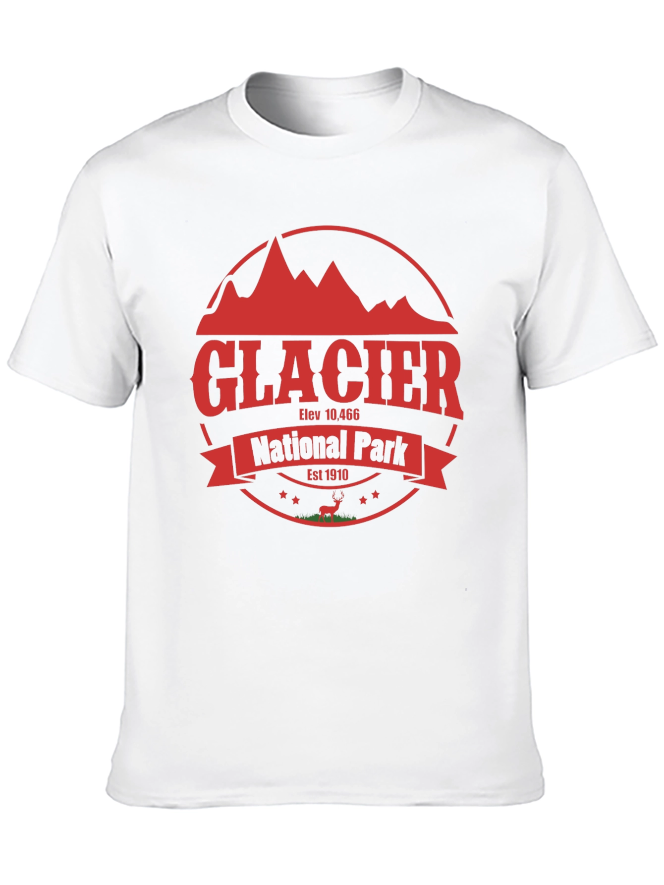 Glacier National Park T-Shirt - Retro Style Black Tee