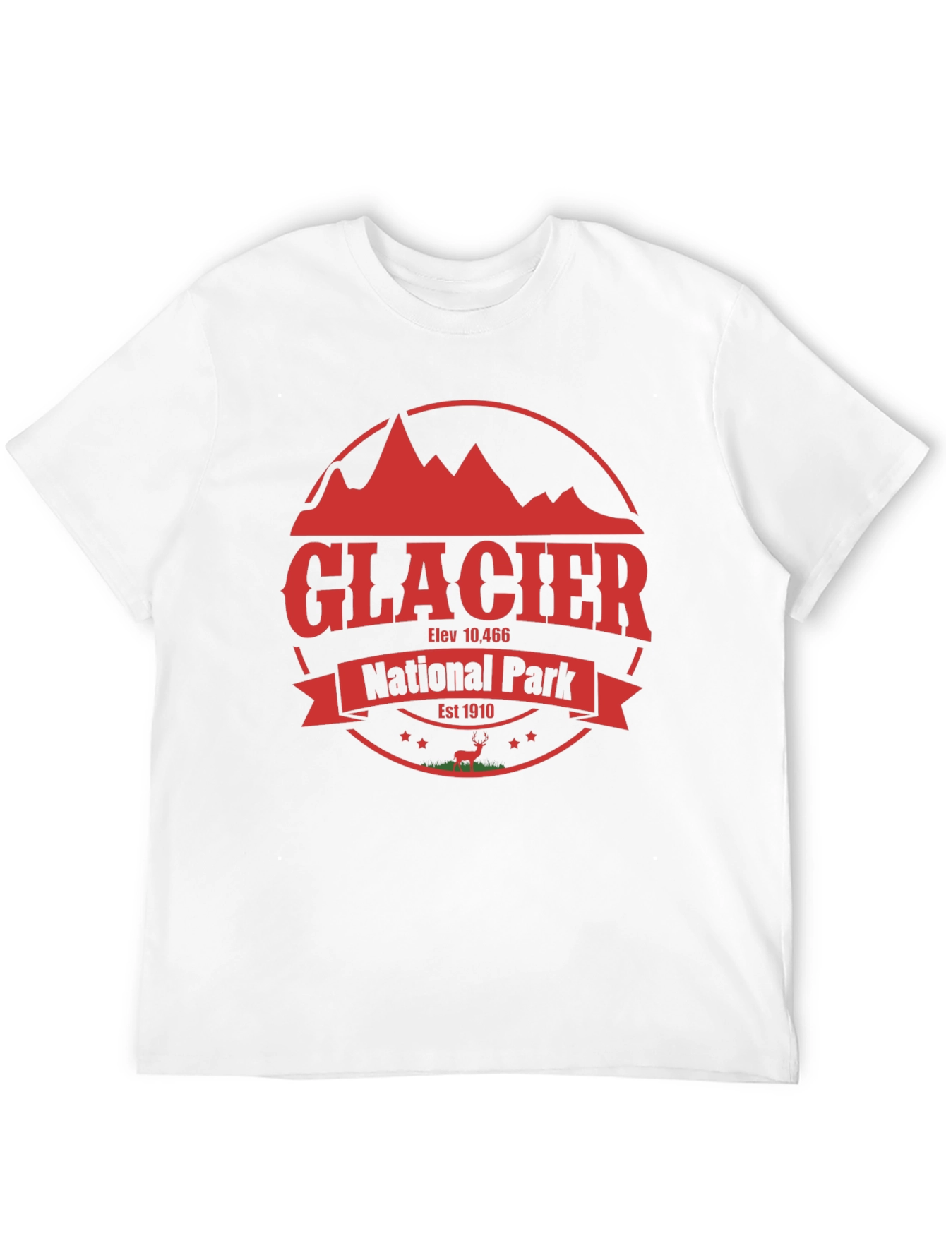 Glacier National Park T-Shirt - Retro Style Black Tee