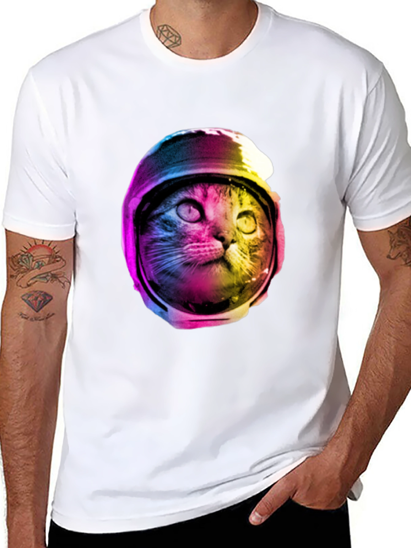 Cosmic Cat T-Shirt - Astronaut Kitty Tee