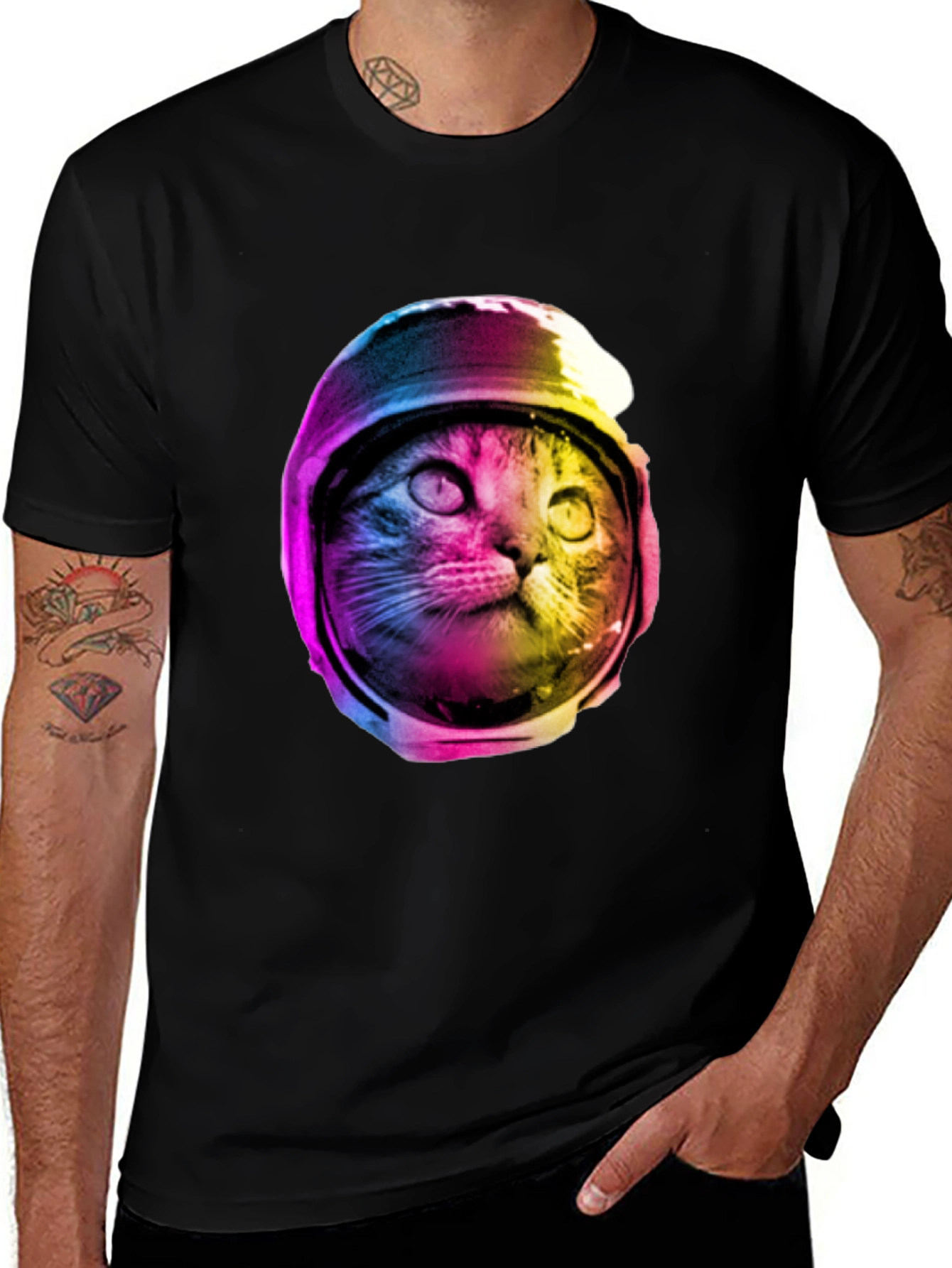 Cosmic Cat T-Shirt - Astronaut Kitty Tee