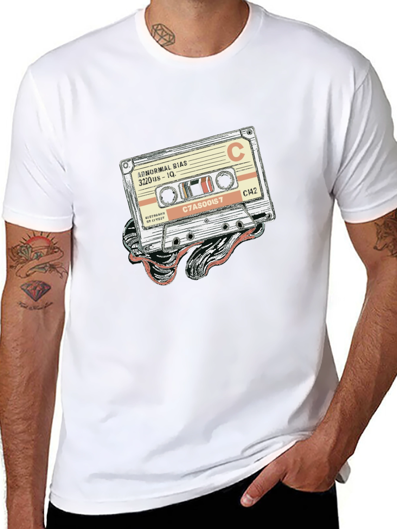 Retro Cassette Tape Graphic Tee - Classic Music Style