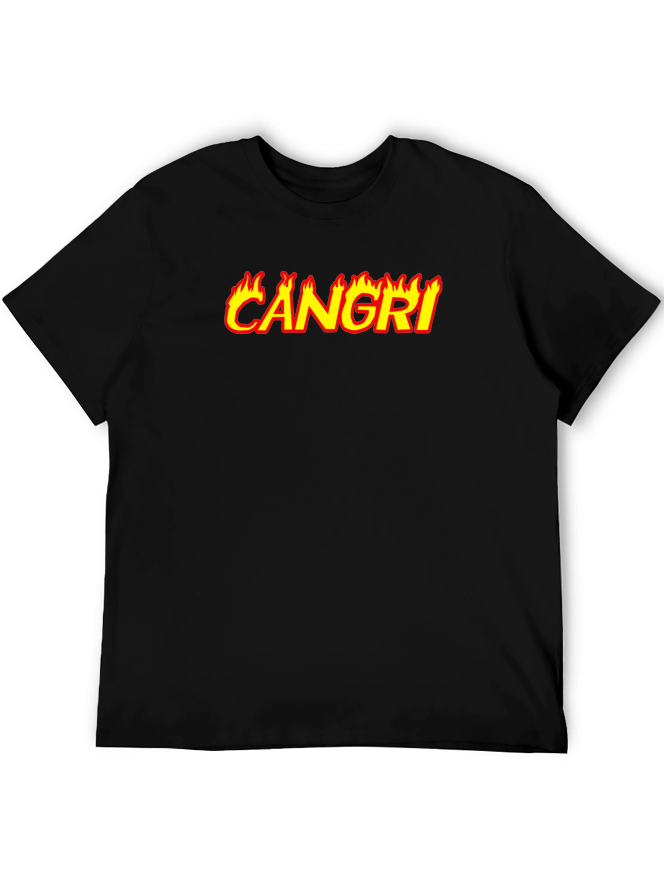 CAN GRI Flame Graphic Black T-Shirt