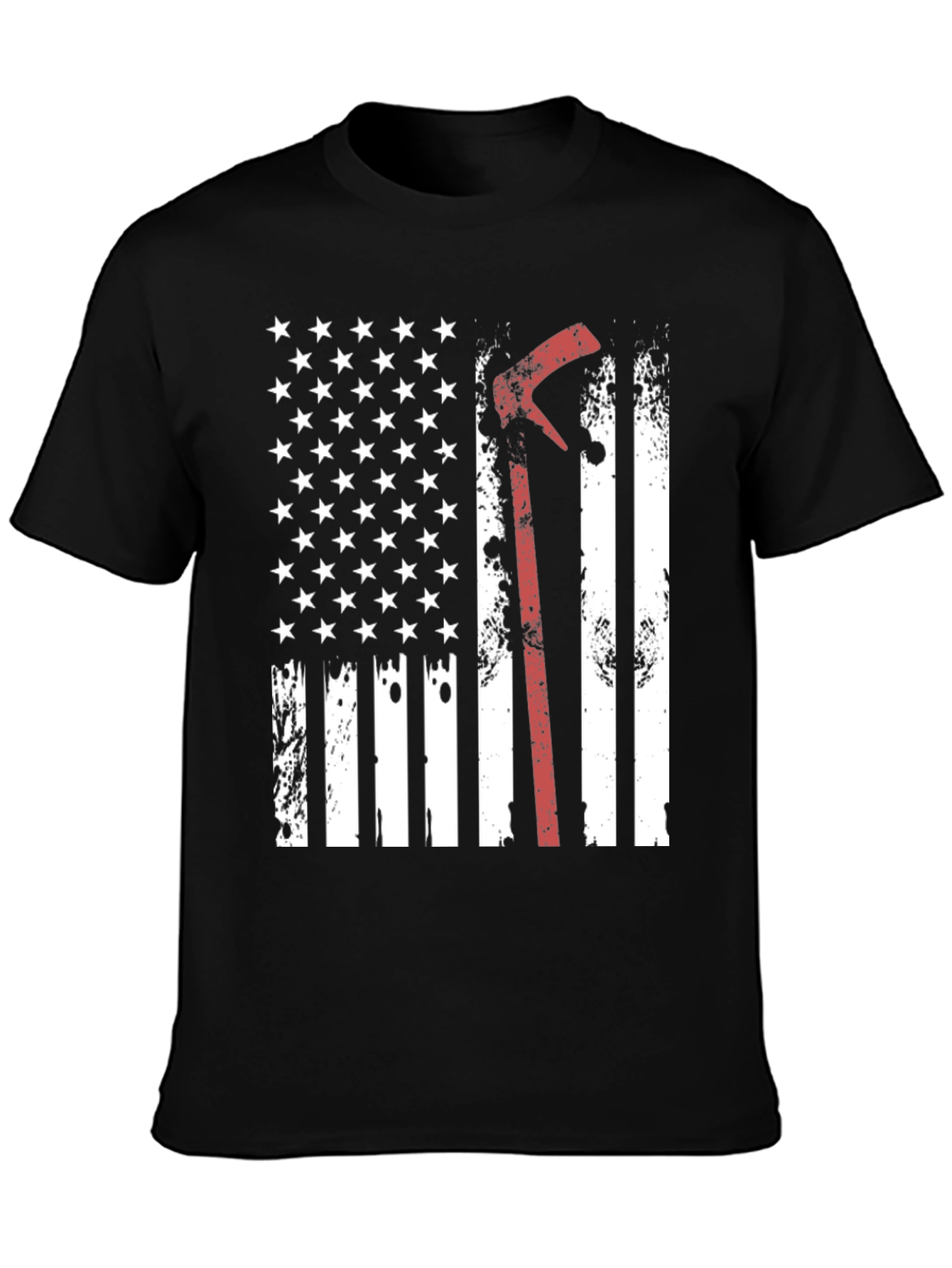 Firefighter Axe American Flag T-Shirt