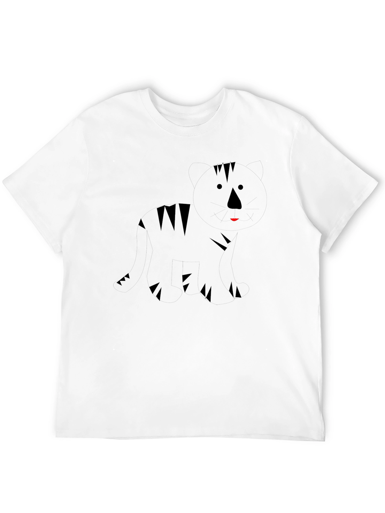 Abstract Zebra Graphic Black T-Shirt
