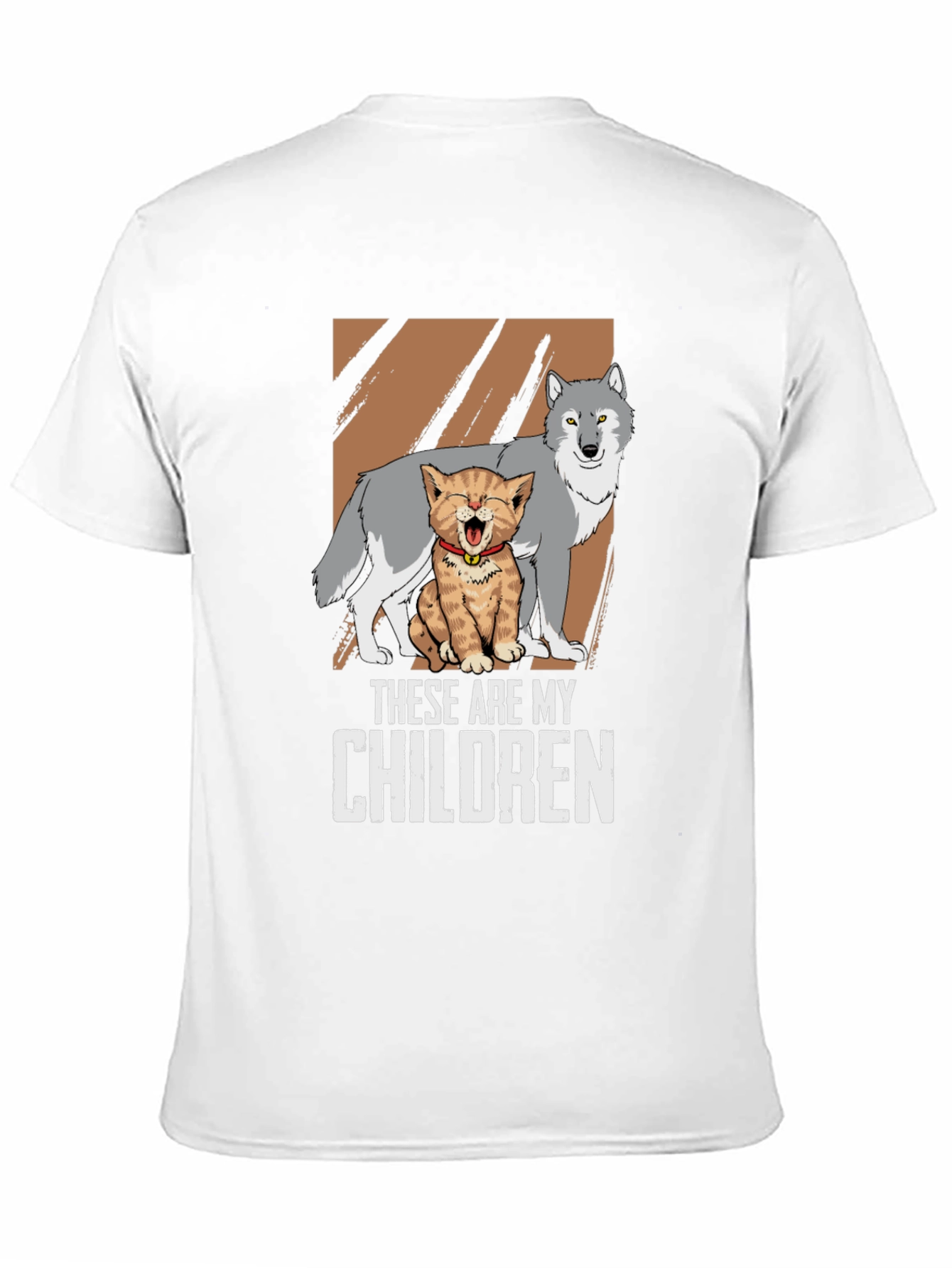 These Are My Children T-Shirt Wolf and Kitten Design