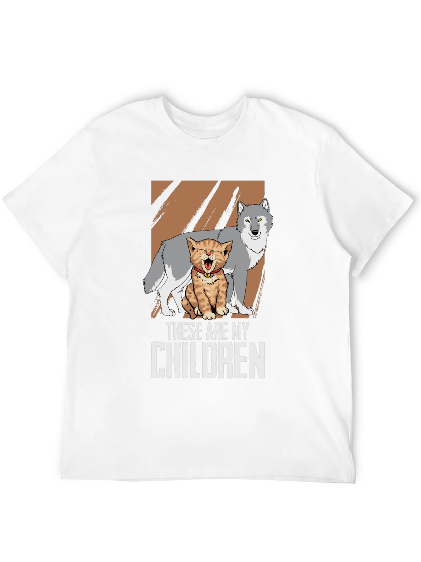 These Are My Children T-Shirt Wolf and Kitten Design