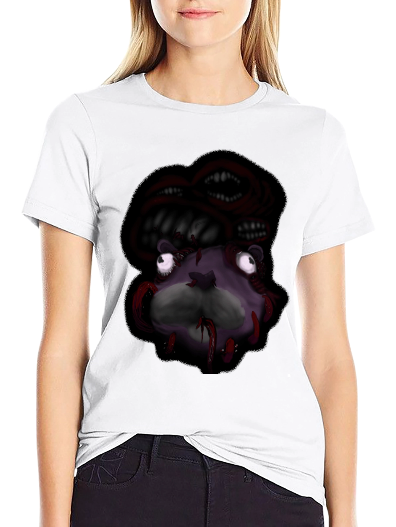 Creepy Monster Graphic Black T-Shirt
