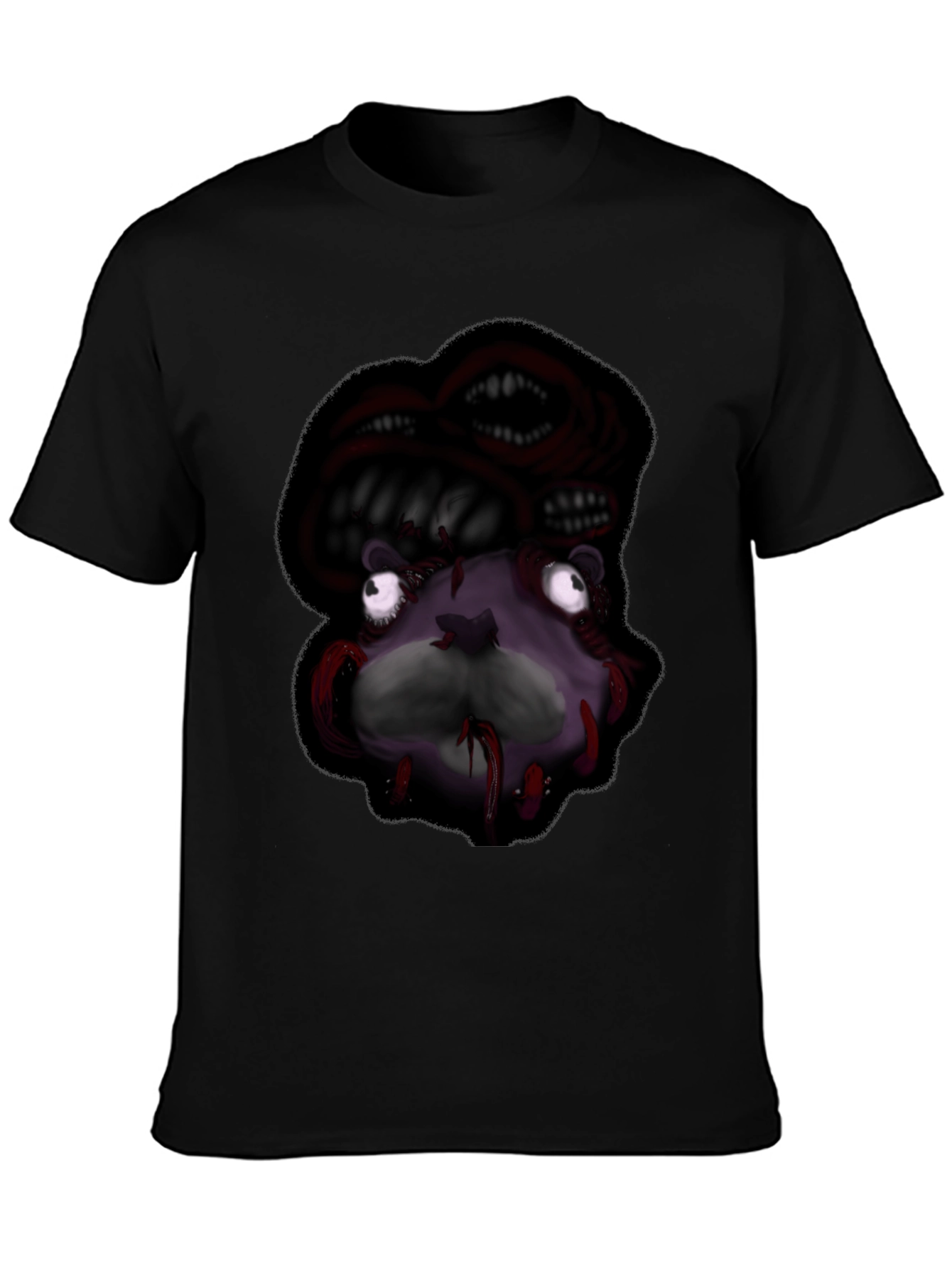 Creepy Monster Graphic Black T-Shirt