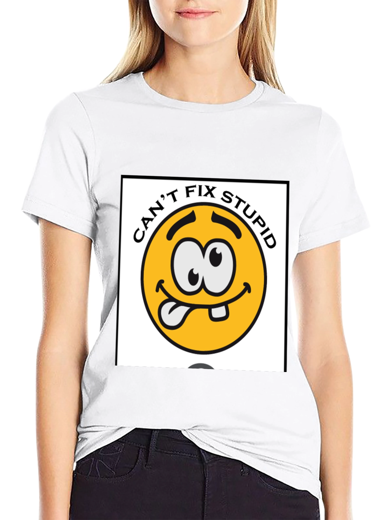Cant Fix Stupid Graphic Tee - Black Cotton Blend