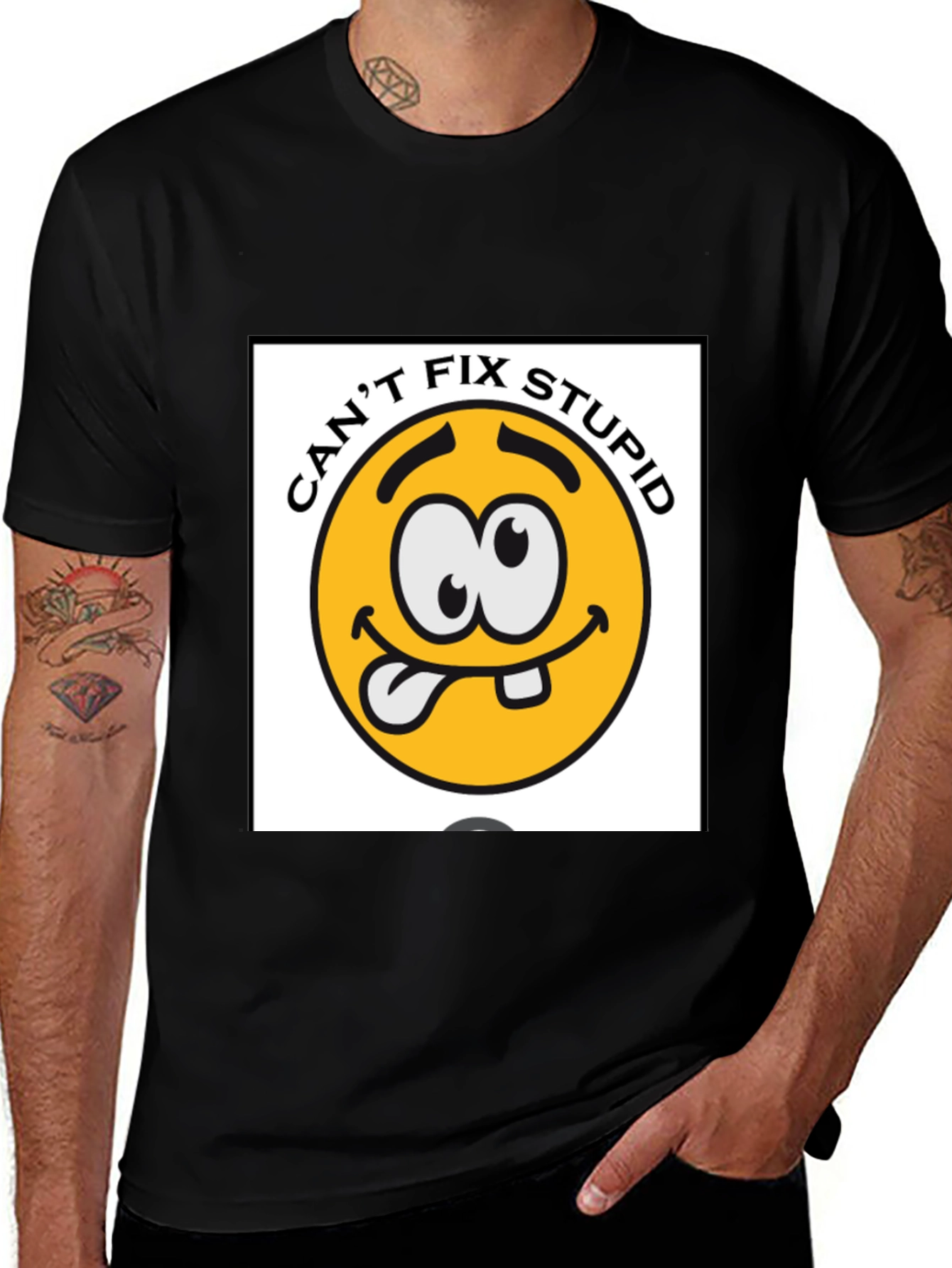 Cant Fix Stupid Graphic Tee - Black Cotton Blend
