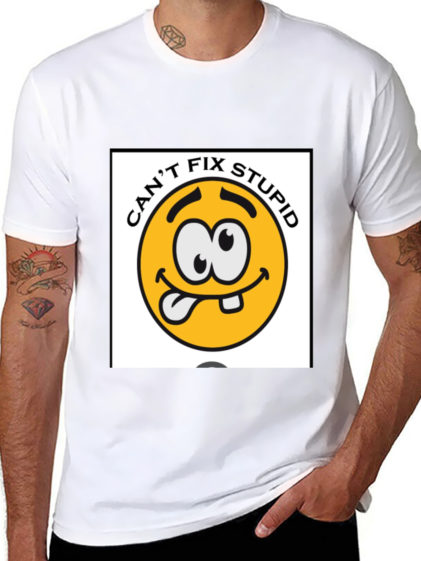 Cant Fix Stupid Graphic Tee - Black Cotton Blend