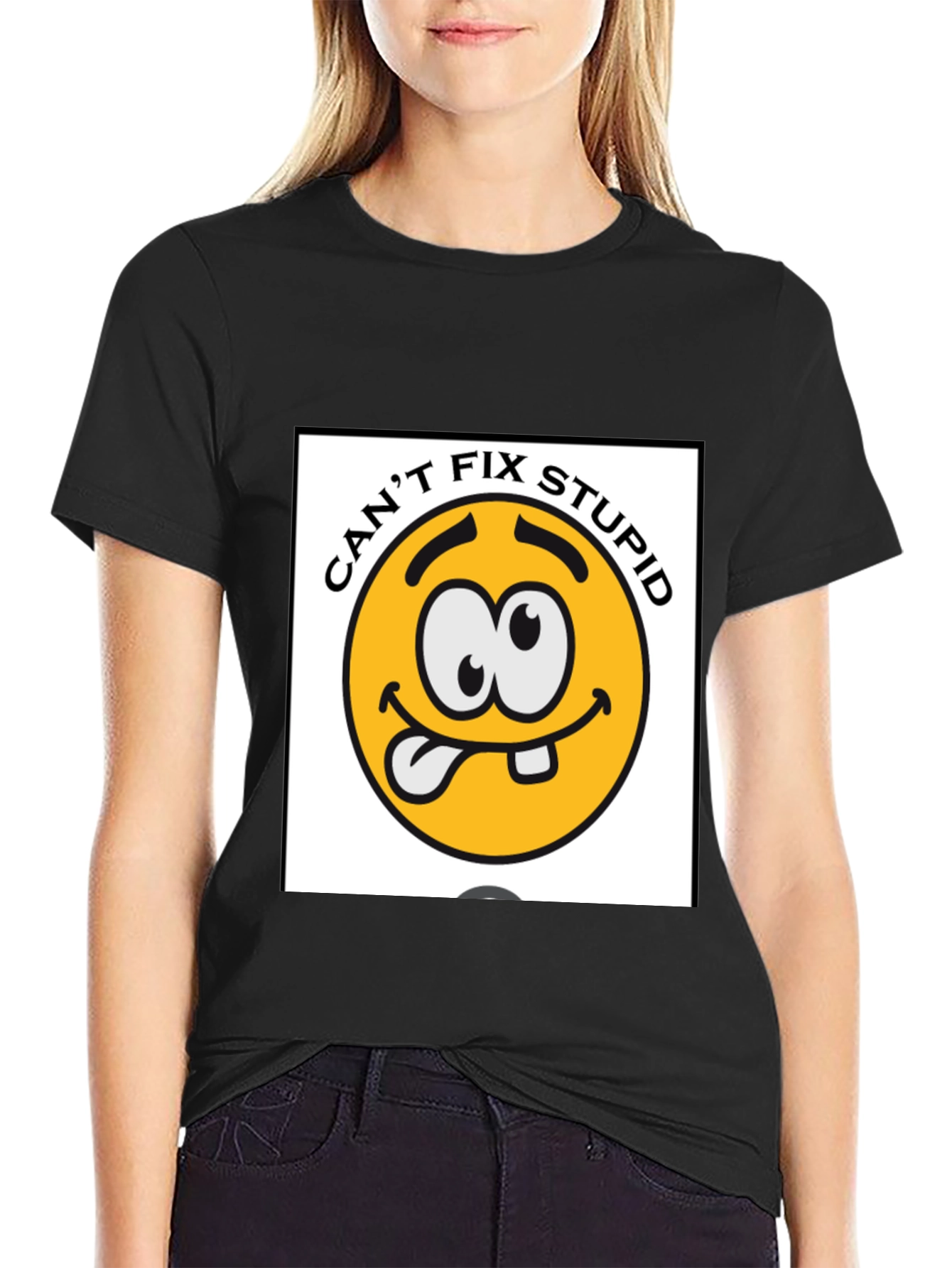 Cant Fix Stupid Graphic Tee - Black Cotton Blend