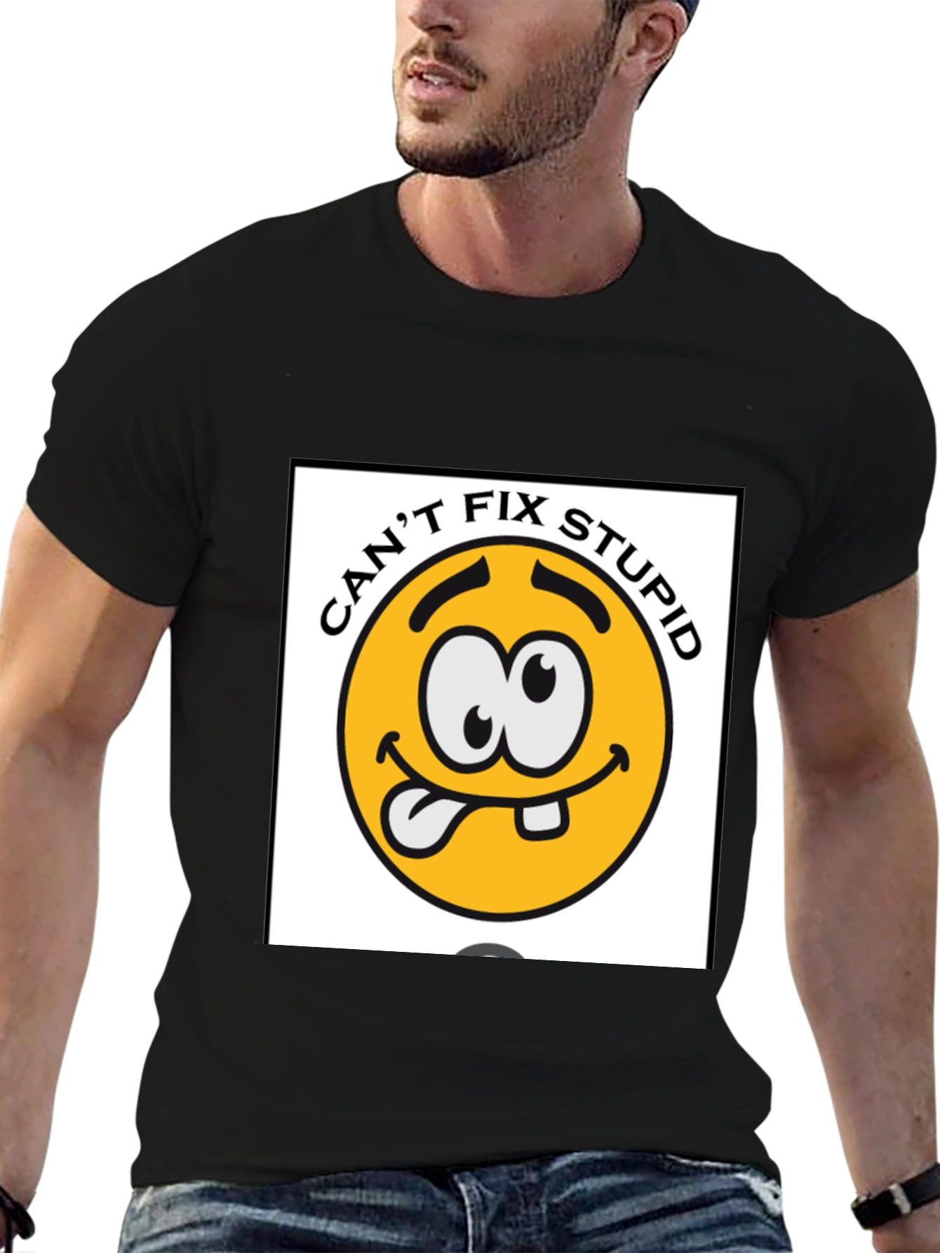Cant Fix Stupid Graphic Tee - Black Cotton Blend