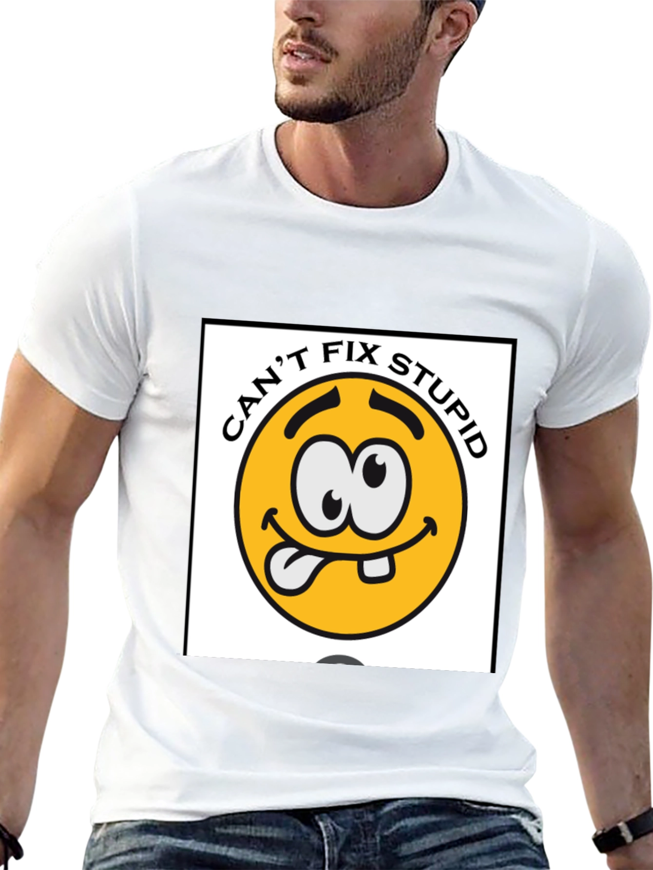 Cant Fix Stupid Graphic Tee - Black Cotton Blend