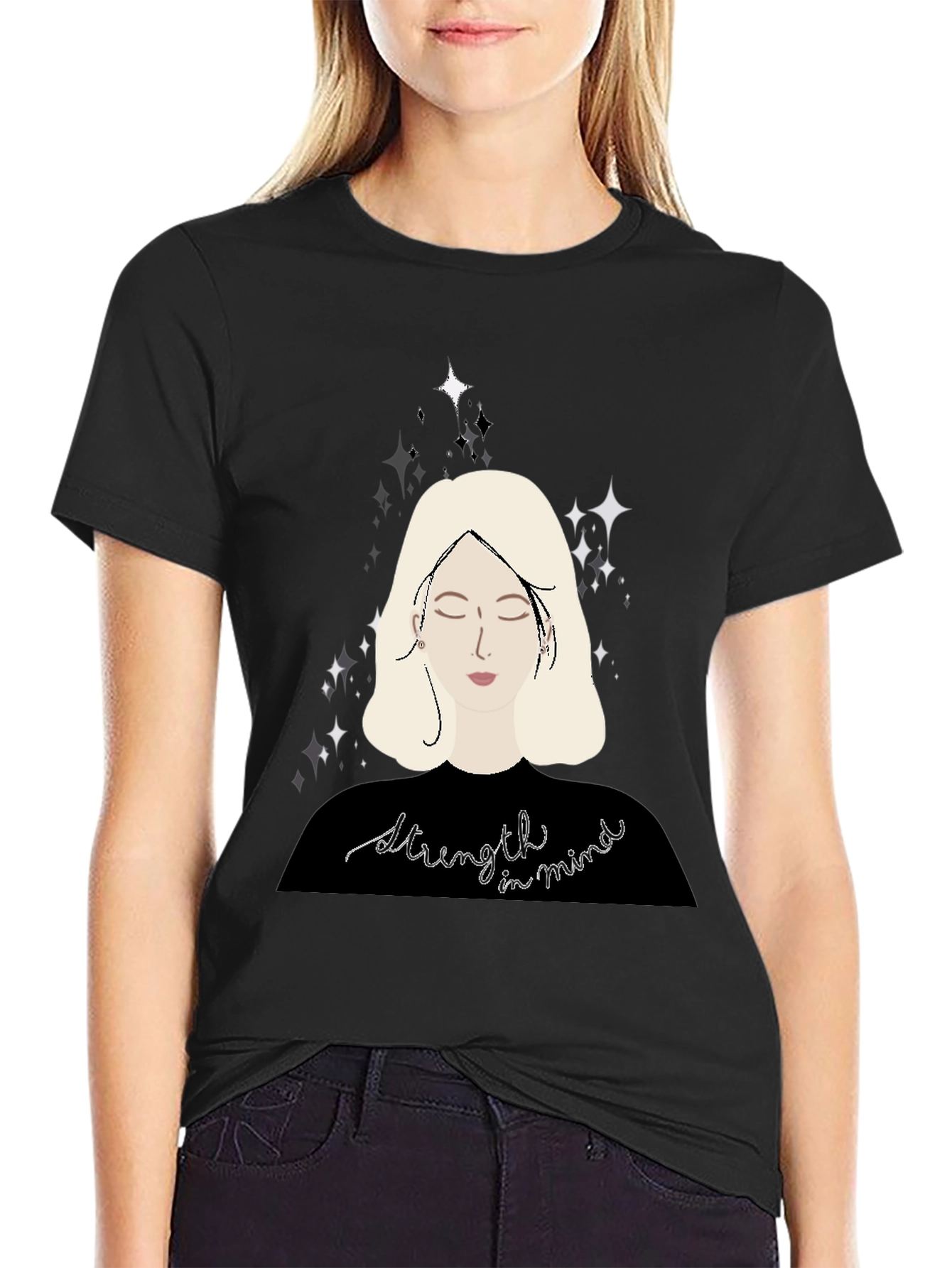 Strength in Mind Graphic Tee - Stylish Black T-Shirt