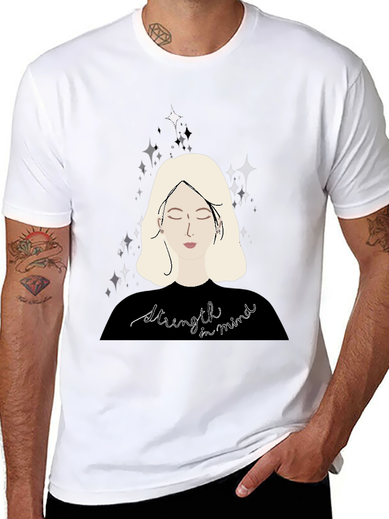 Strength in Mind Graphic Tee - Stylish Black T-Shirt