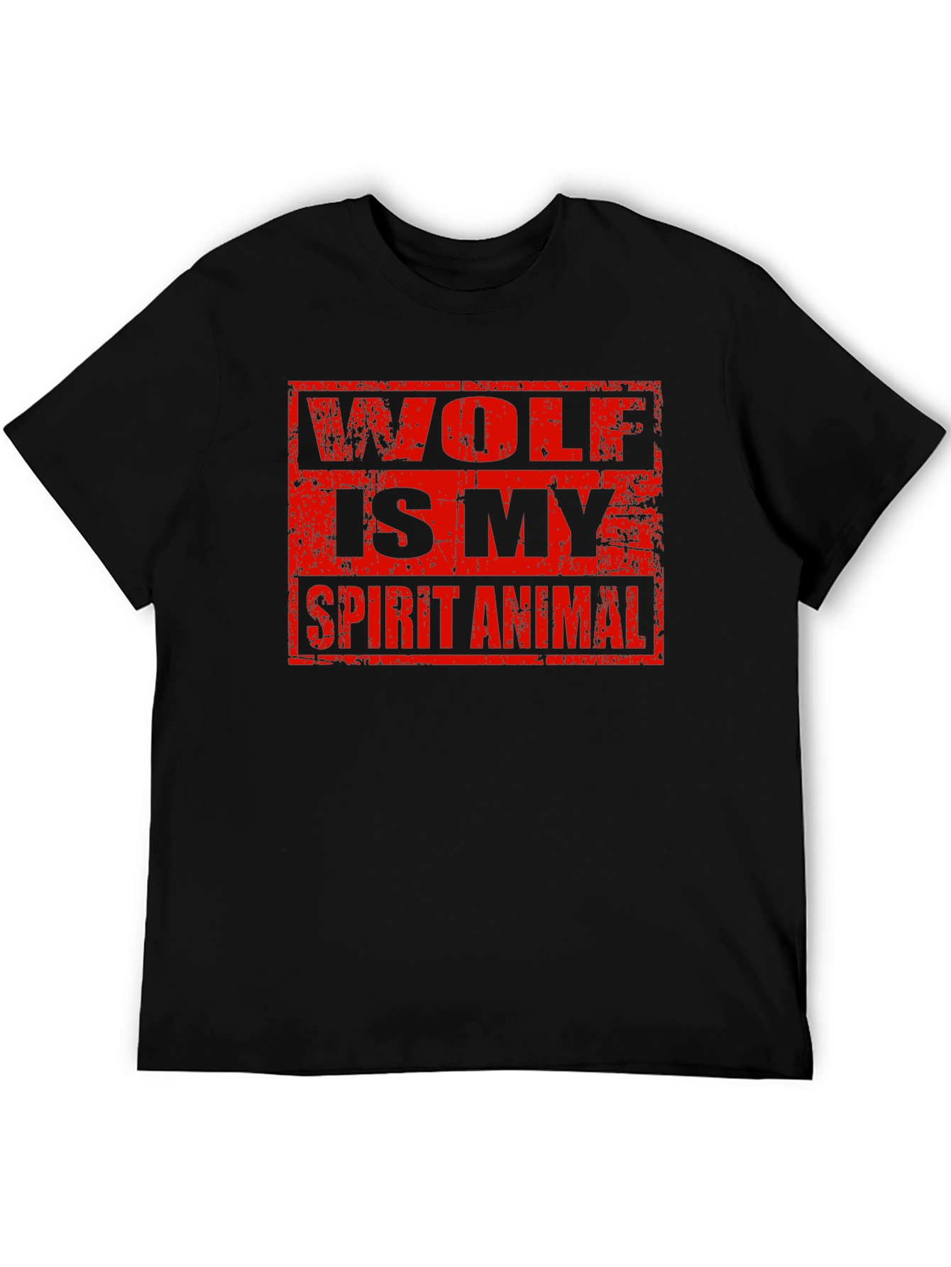 Wolf Spirit Animal Graphic Tee - Black