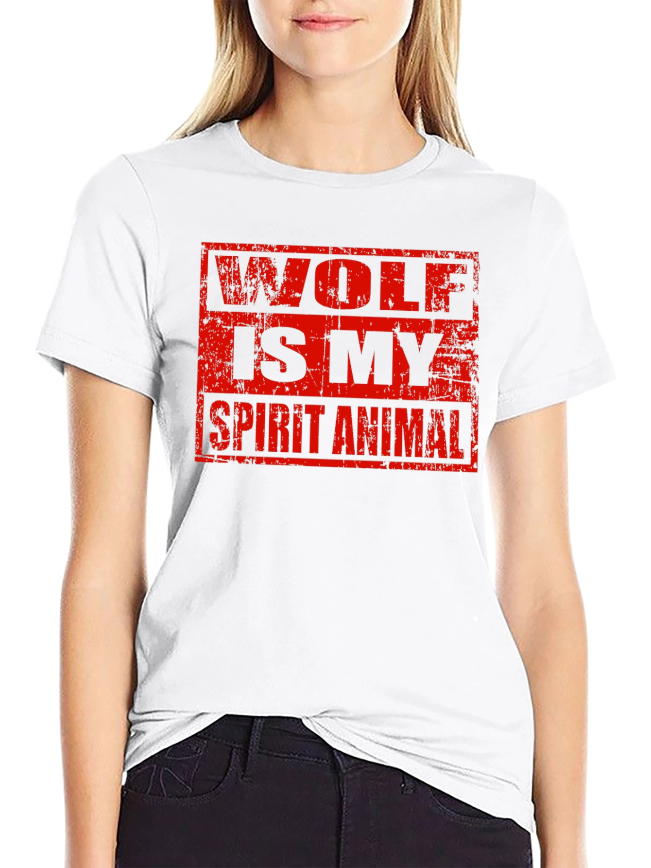 Wolf Spirit Animal Graphic Tee - Black