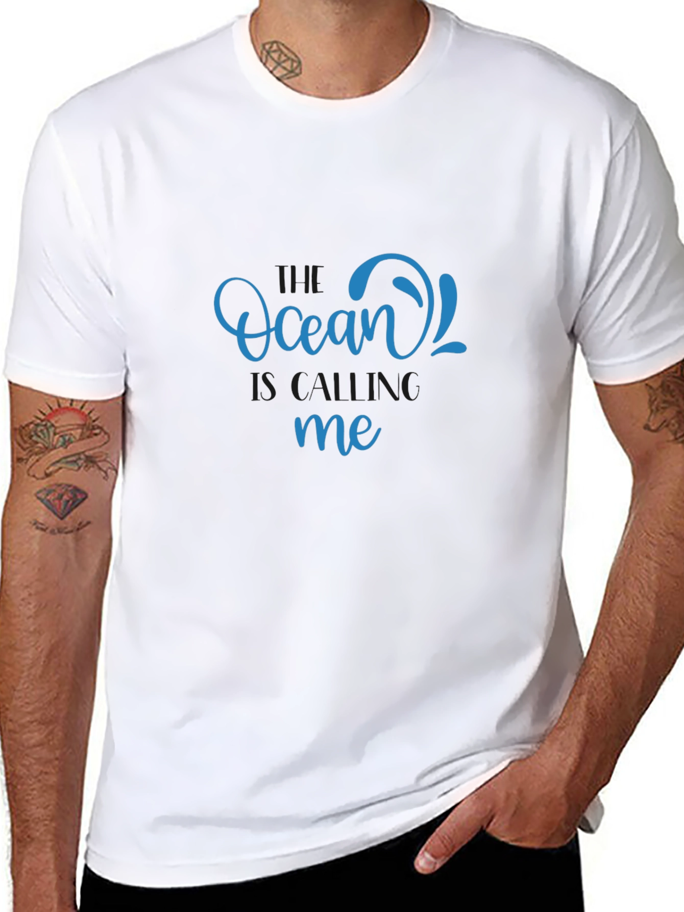 Ocean Calling T-Shirt - Black Relaxed Fit