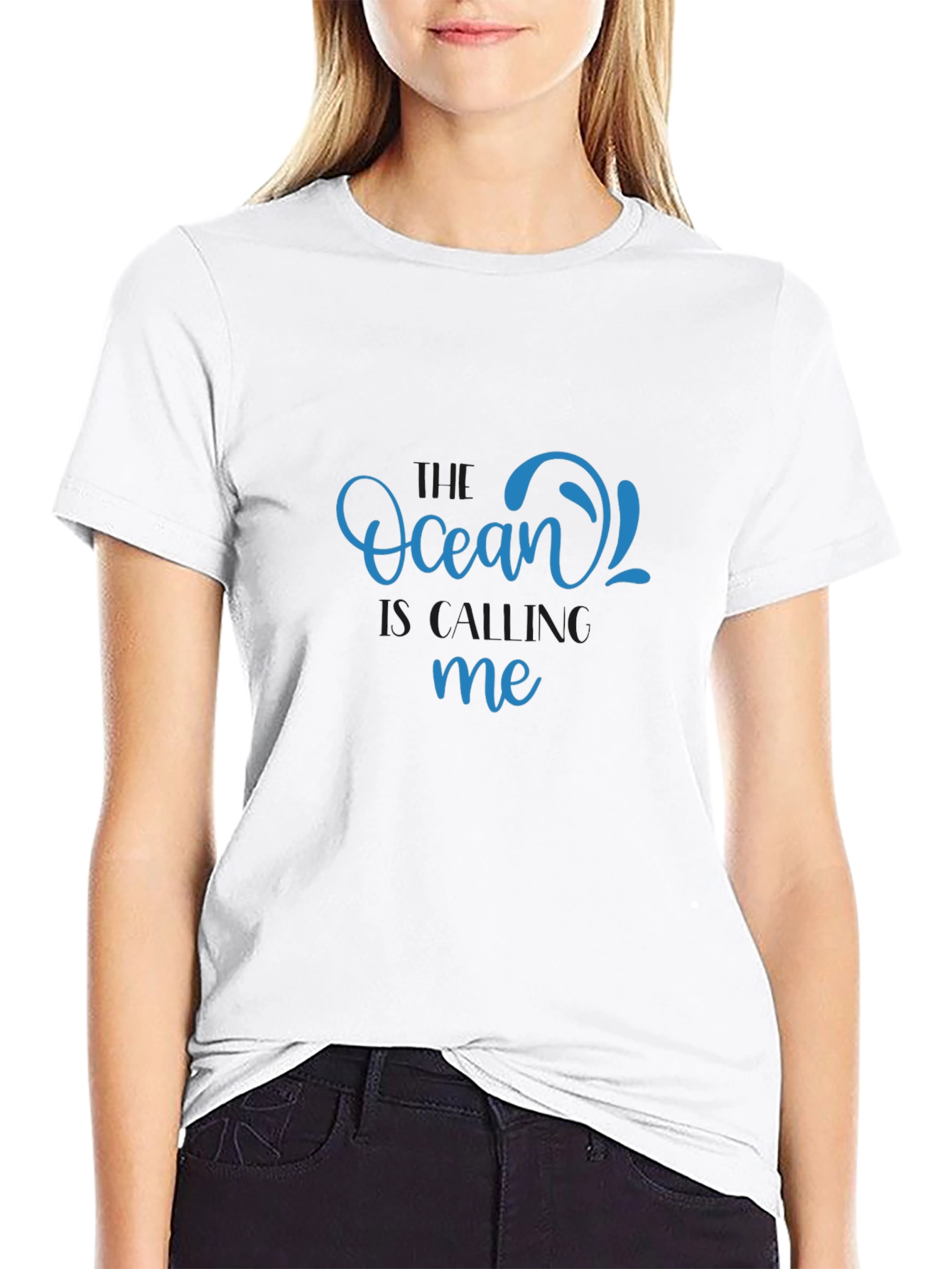 Ocean Calling T-Shirt - Black Relaxed Fit
