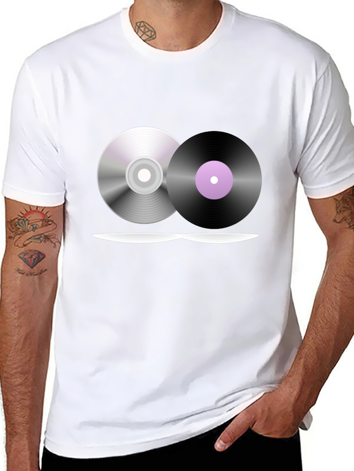 Music Lovers T-Shirt - CD & Vinyl Graphic Tee