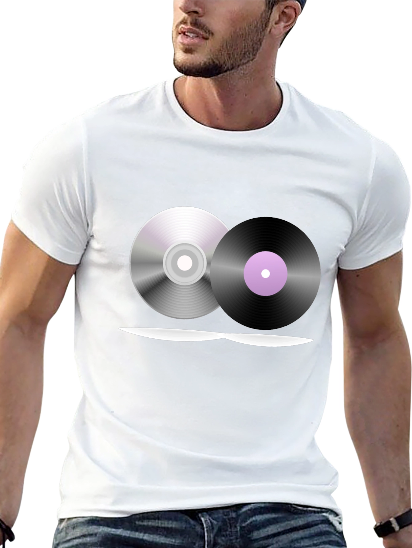 Music Lovers T-Shirt - CD & Vinyl Graphic Tee