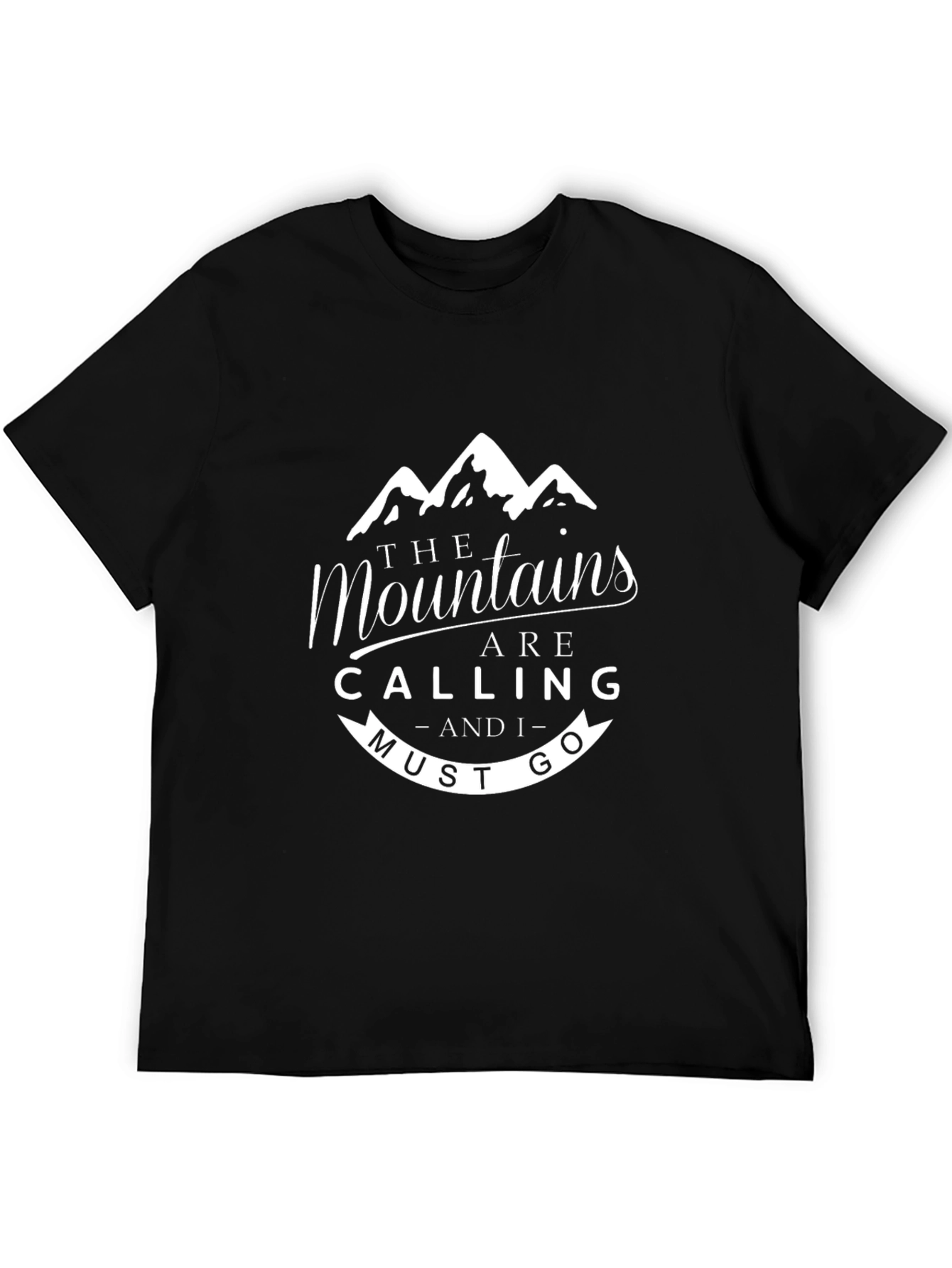 Mountains Are Calling Tee - Black Cotton T-Shirt