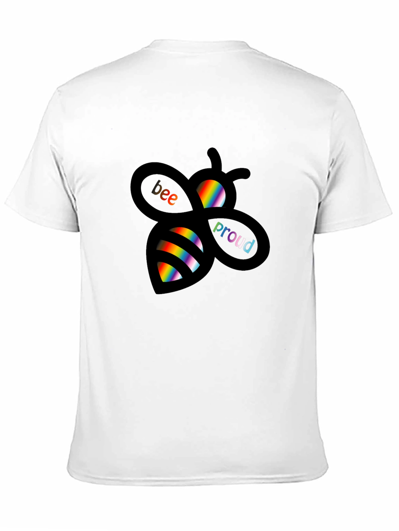 Bee Proud Rainbow Graphic Tee - Black
