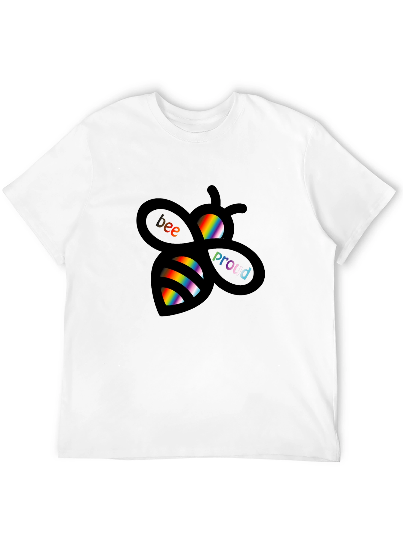 Bee Proud Rainbow Graphic Tee - Black
