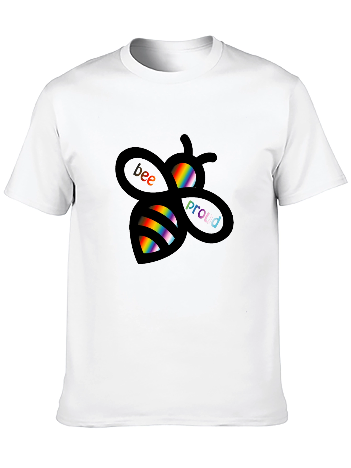 Bee Proud Rainbow Graphic Tee - Black