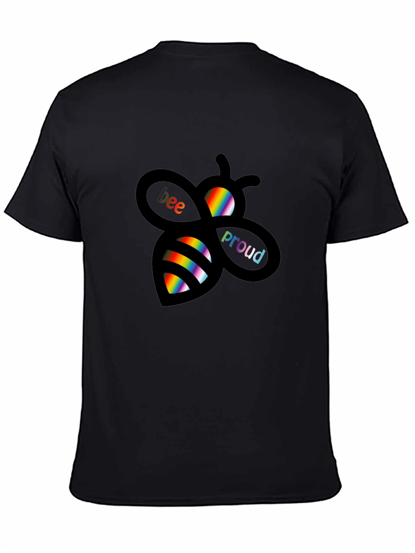 Bee Proud Rainbow Graphic Tee - Black