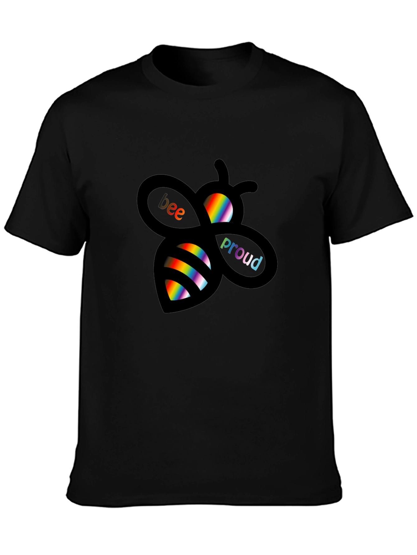Bee Proud Rainbow Graphic Tee - Black