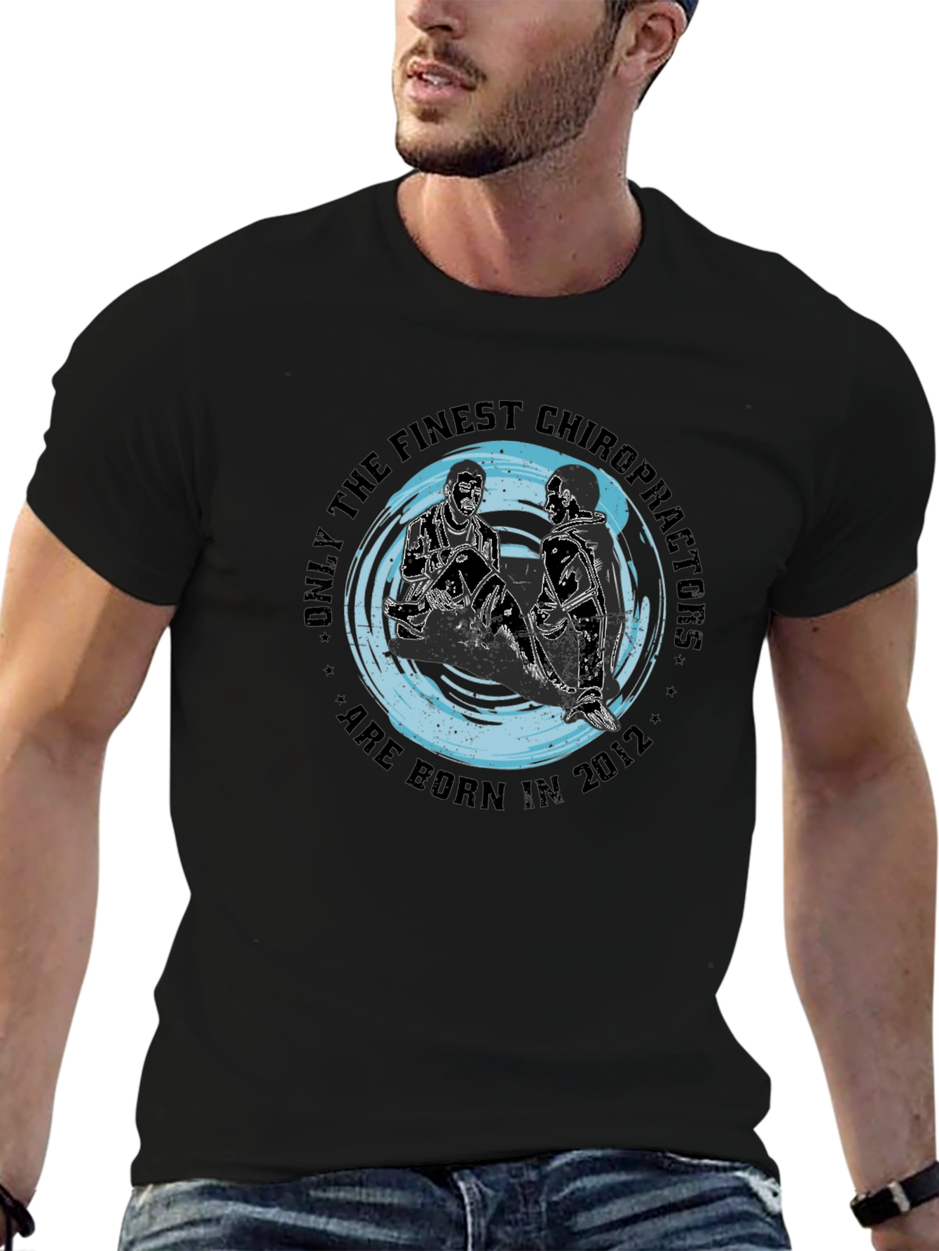 Finest Chiropractors T-Shirt Born in 2012 Black
